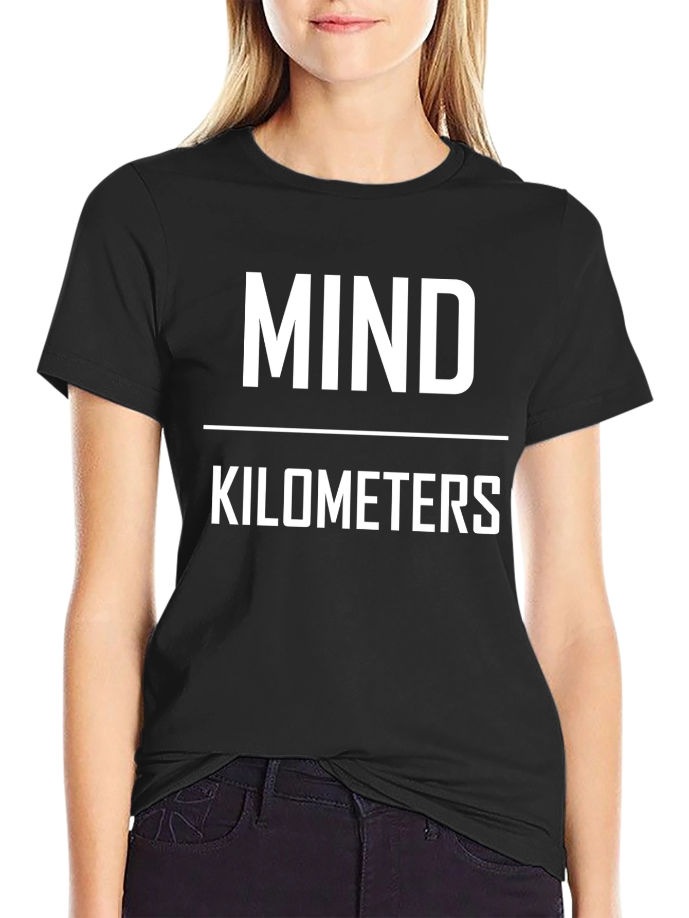 Mind Over Kilometers Black Graphic Tee