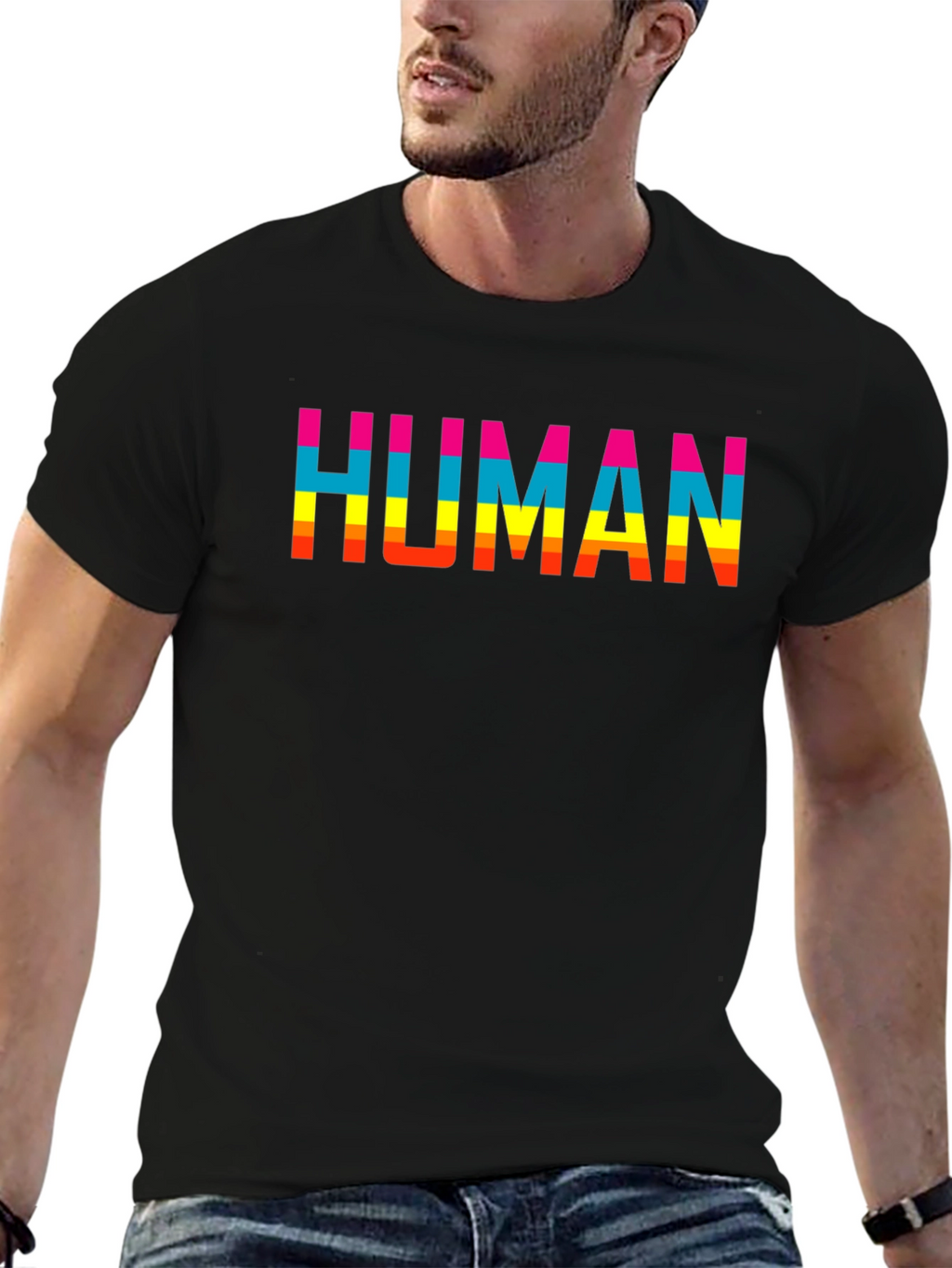 HUMAN Pride T-Shirt - Black Short Sleeve Tee
