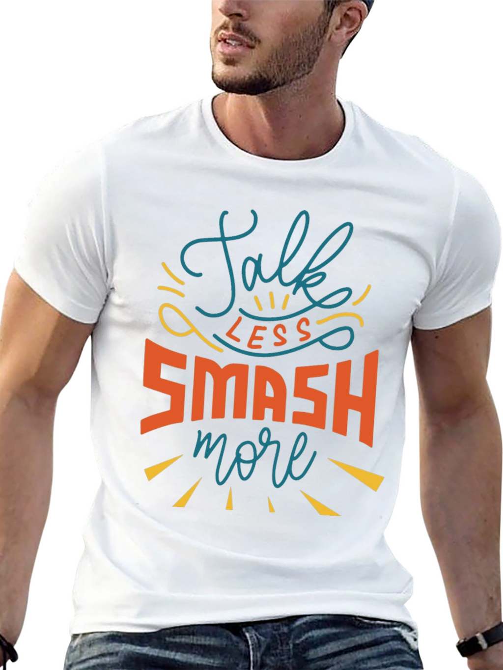 Talk Less Smash More Black Graphic Tee