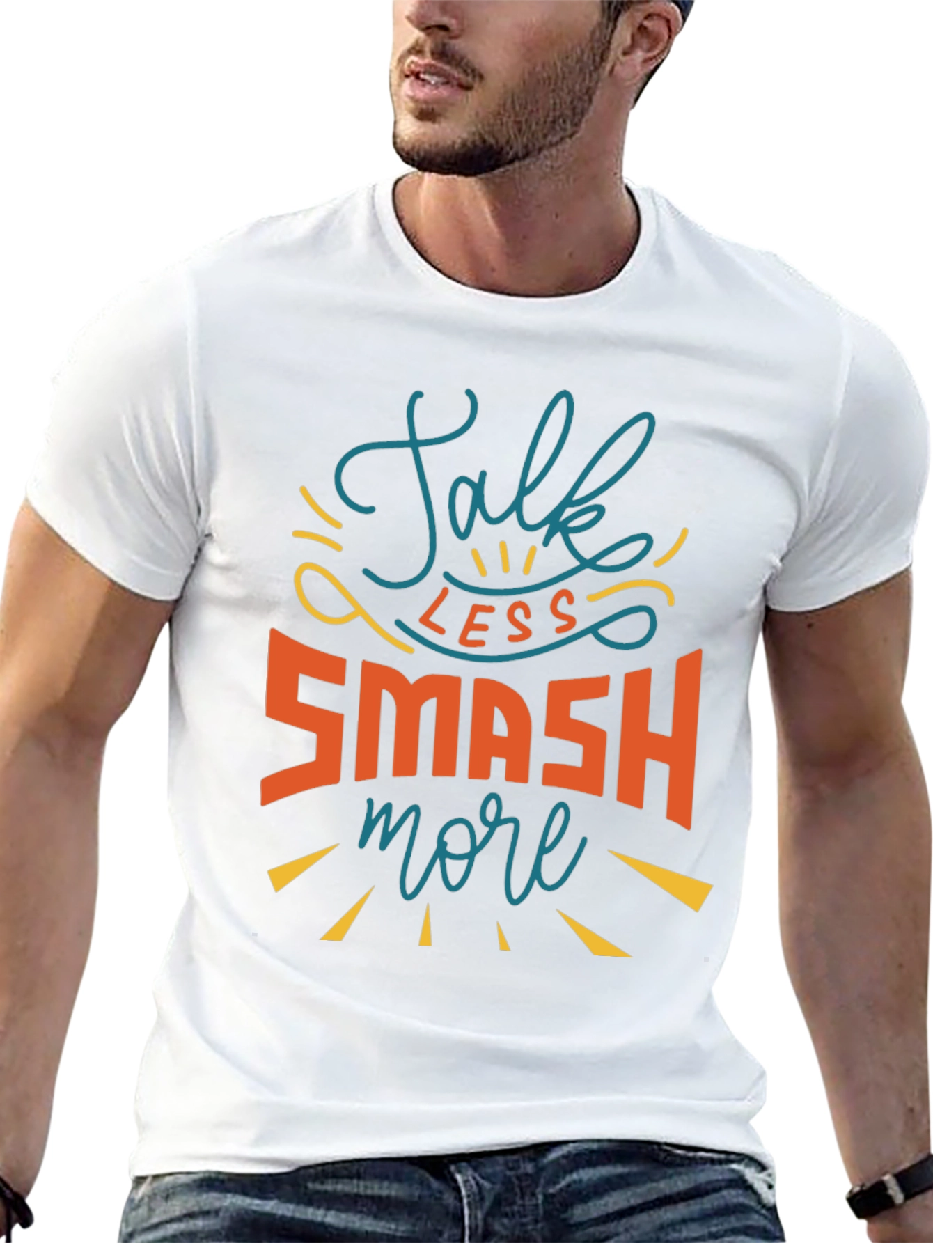 Talk Less Smash More Black Graphic Tee