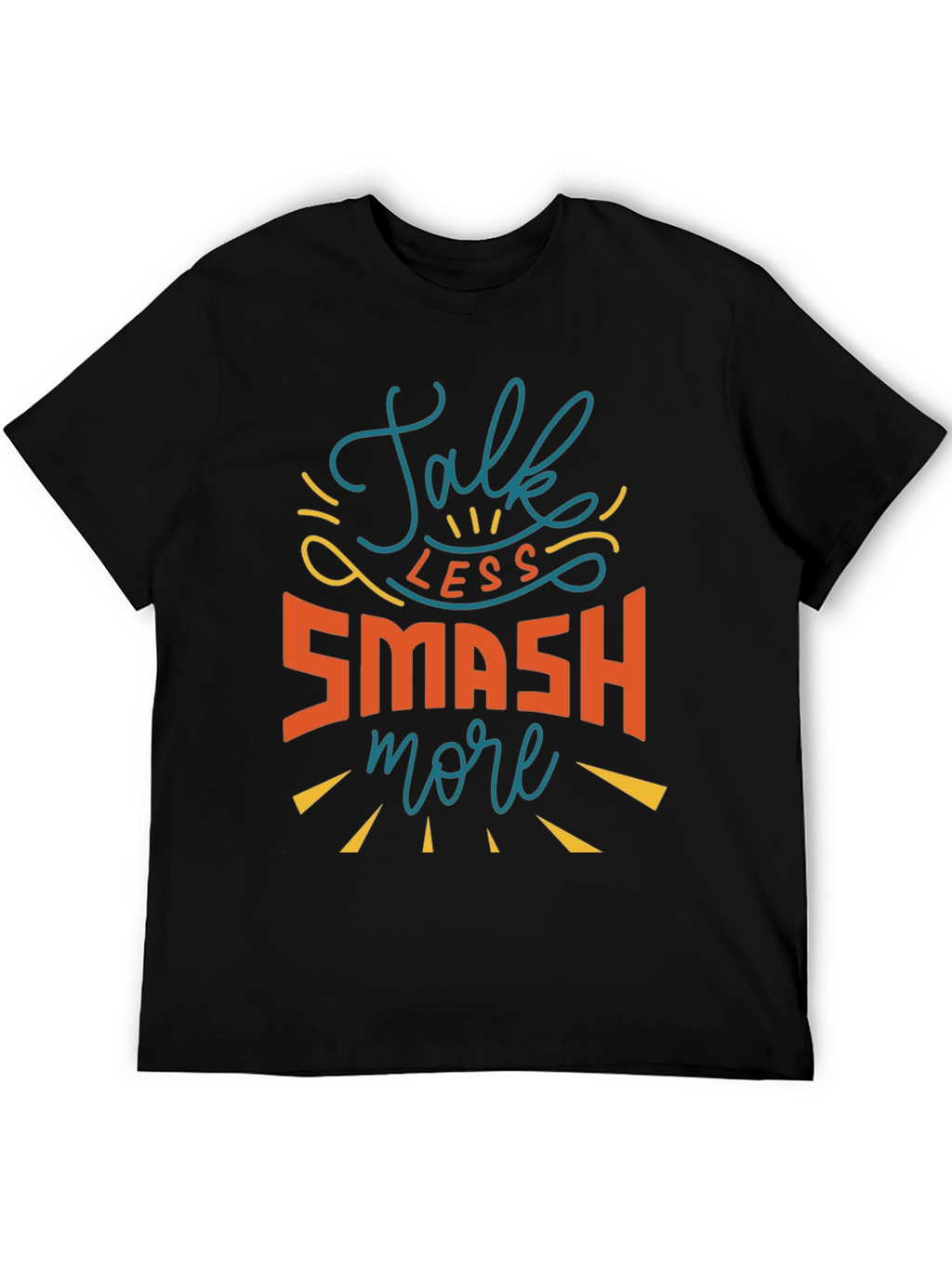 Talk Less Smash More Black Graphic Tee