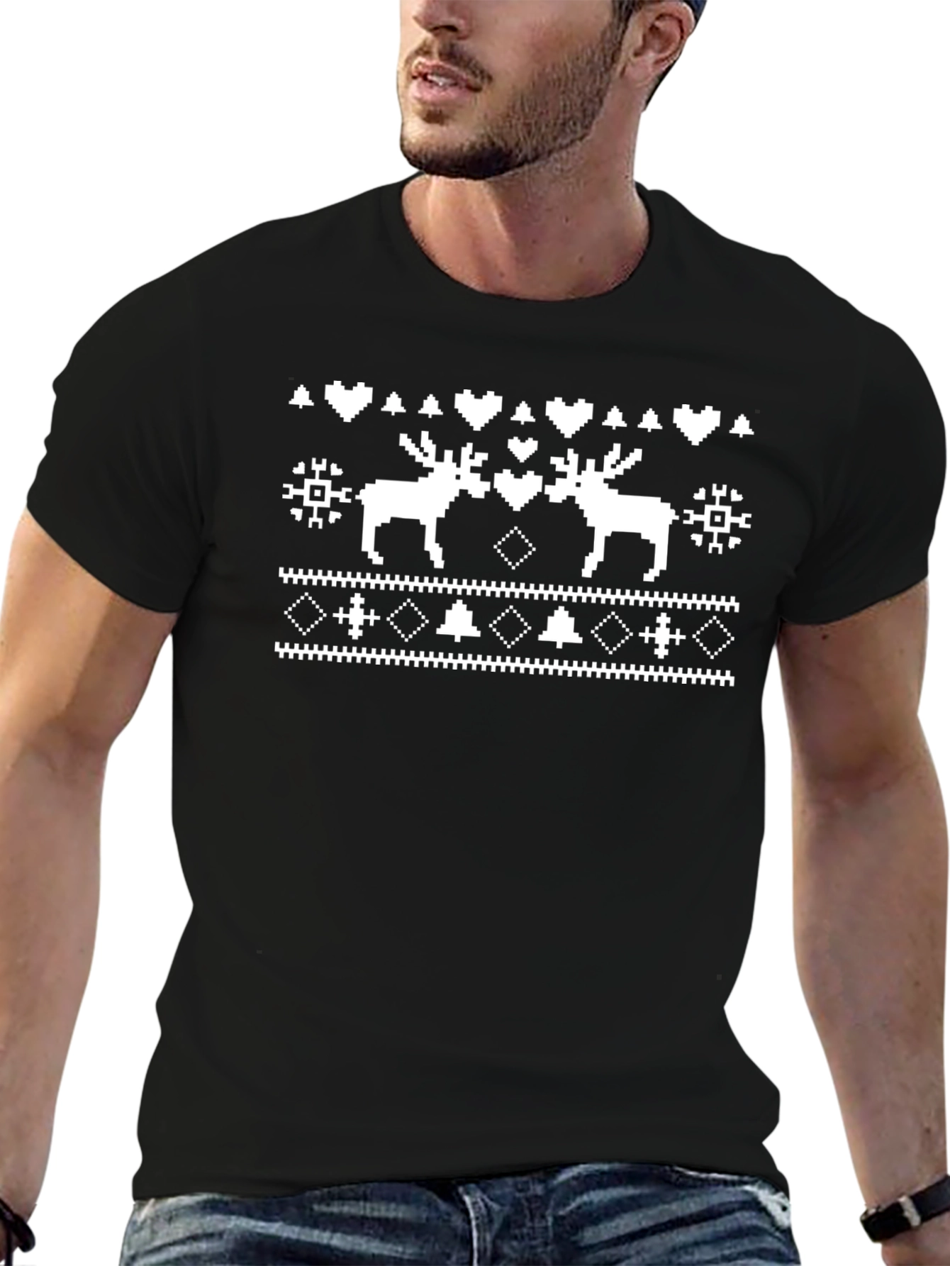 Pixel Moose Black T-Shirt