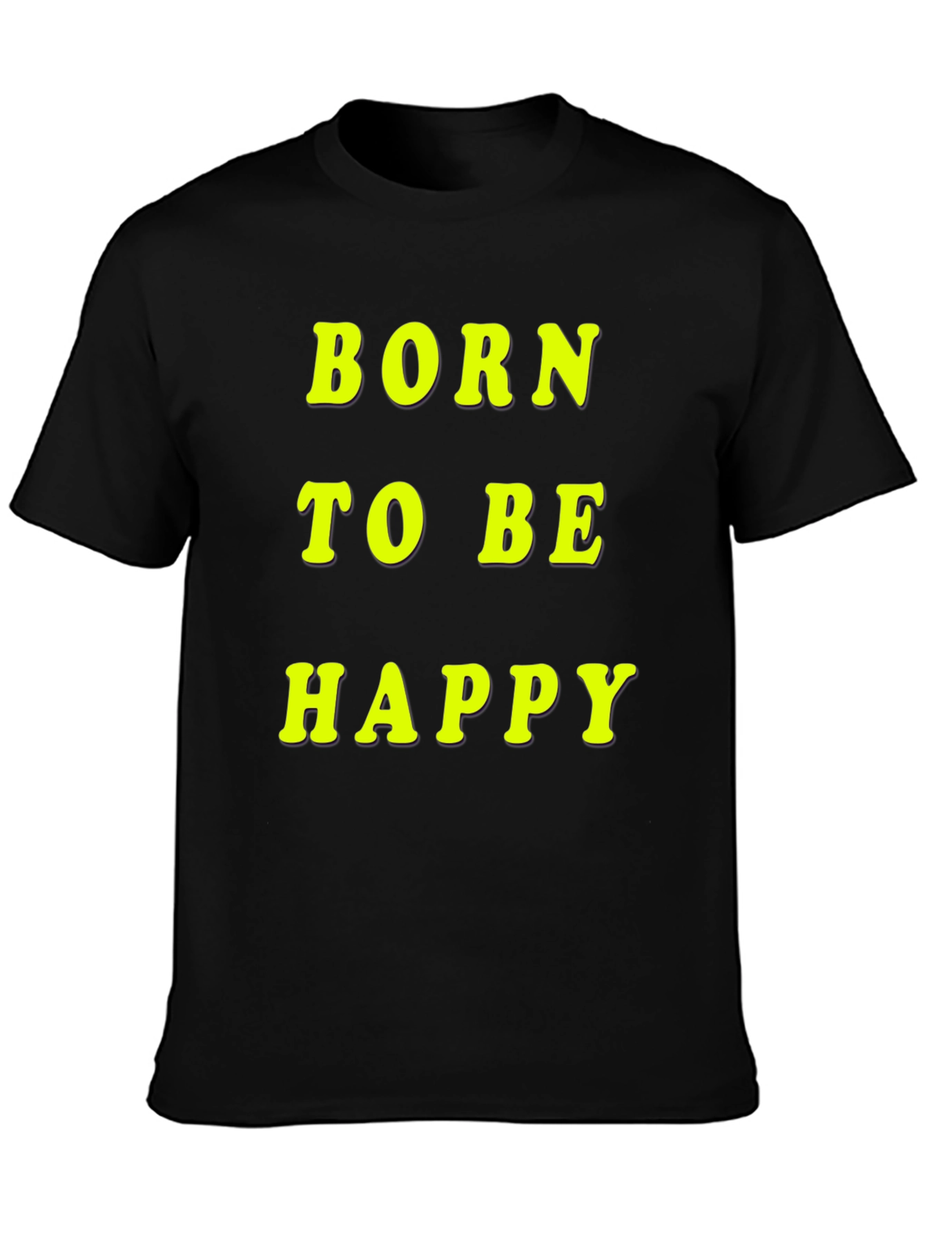 Born To Be Happy Graphic Tee - Black Cotton Comfort