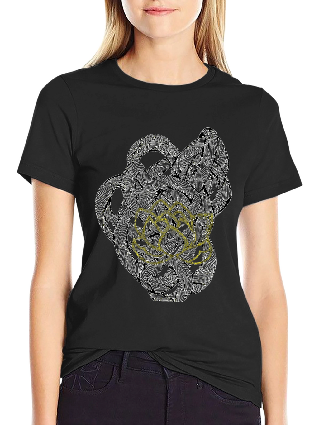 Abstract Art Graphic Tee - Modern Black T-Shirt