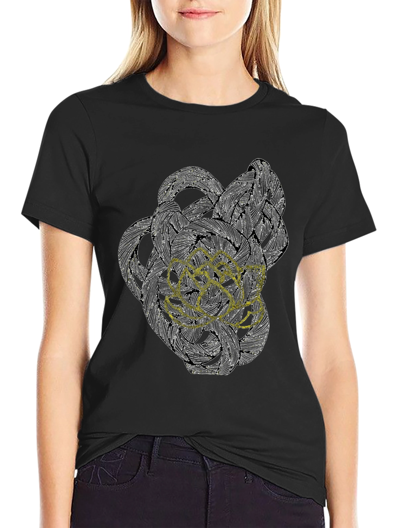 Abstract Art Graphic Tee - Modern Black T-Shirt