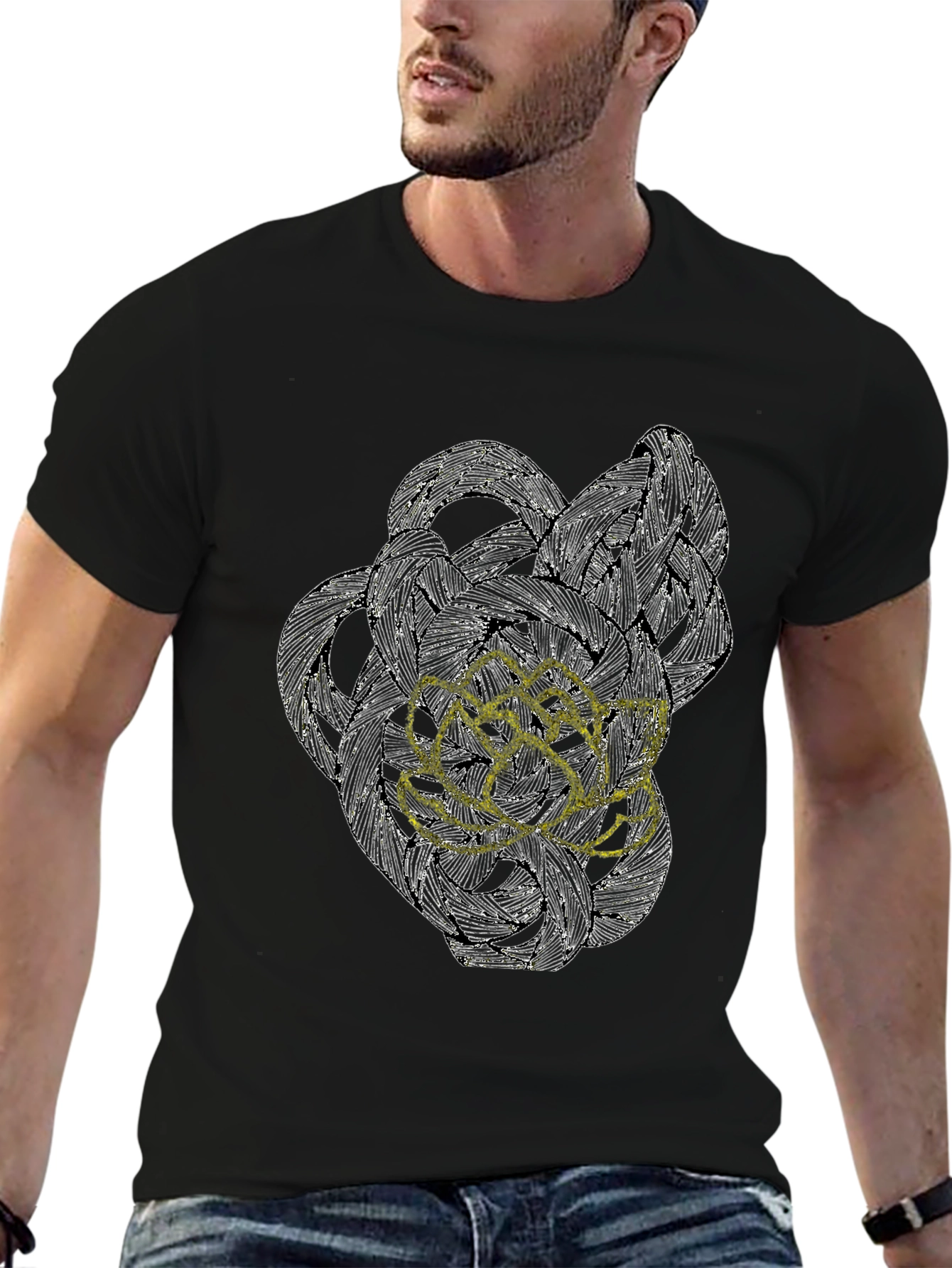 Abstract Art Graphic Tee - Modern Black T-Shirt