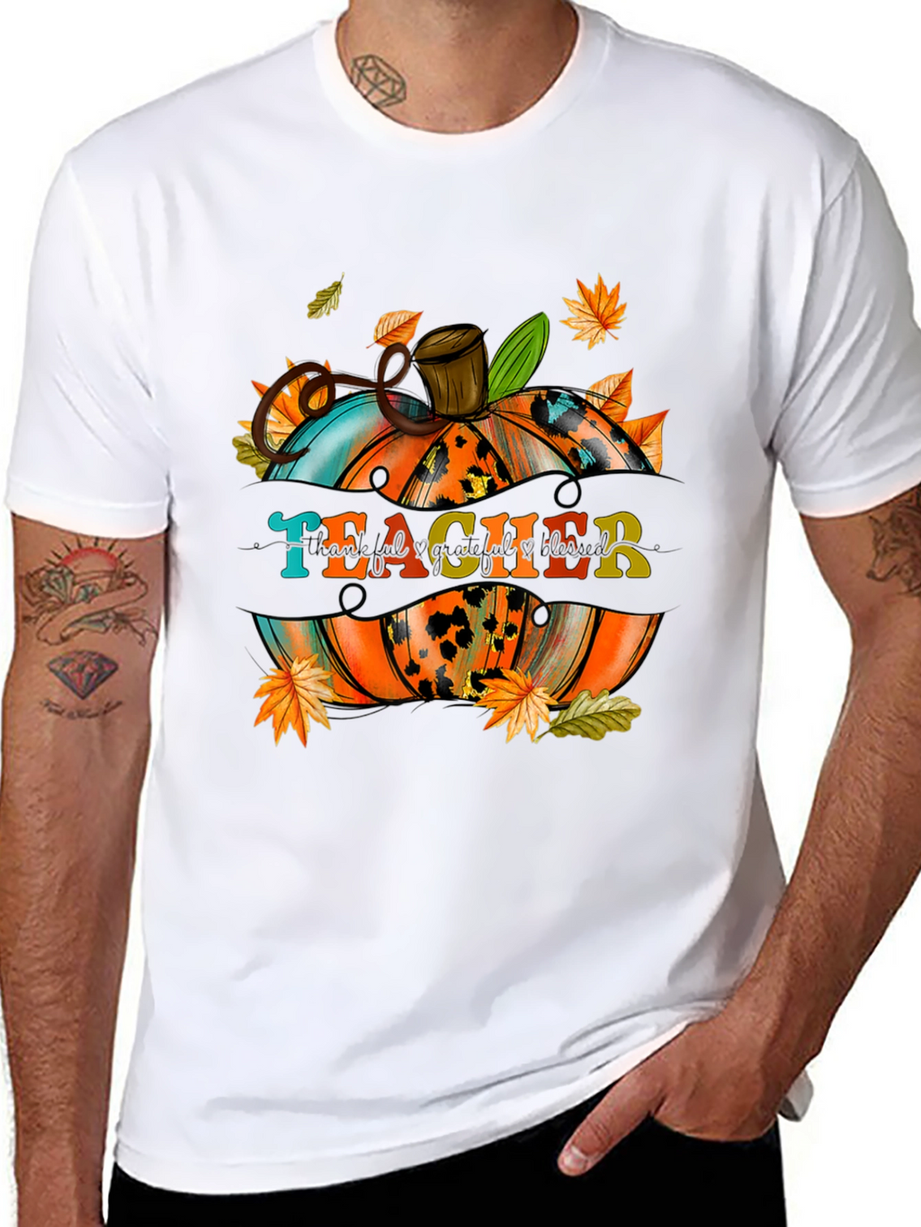 Teacher Pumpkin Fall Graphic T-Shirt