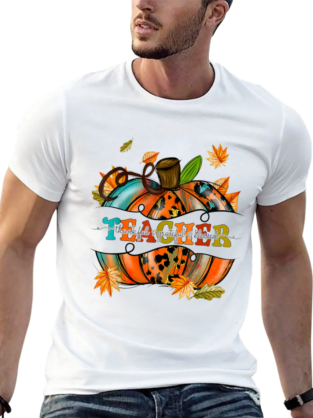 Teacher Pumpkin Fall Graphic T-Shirt