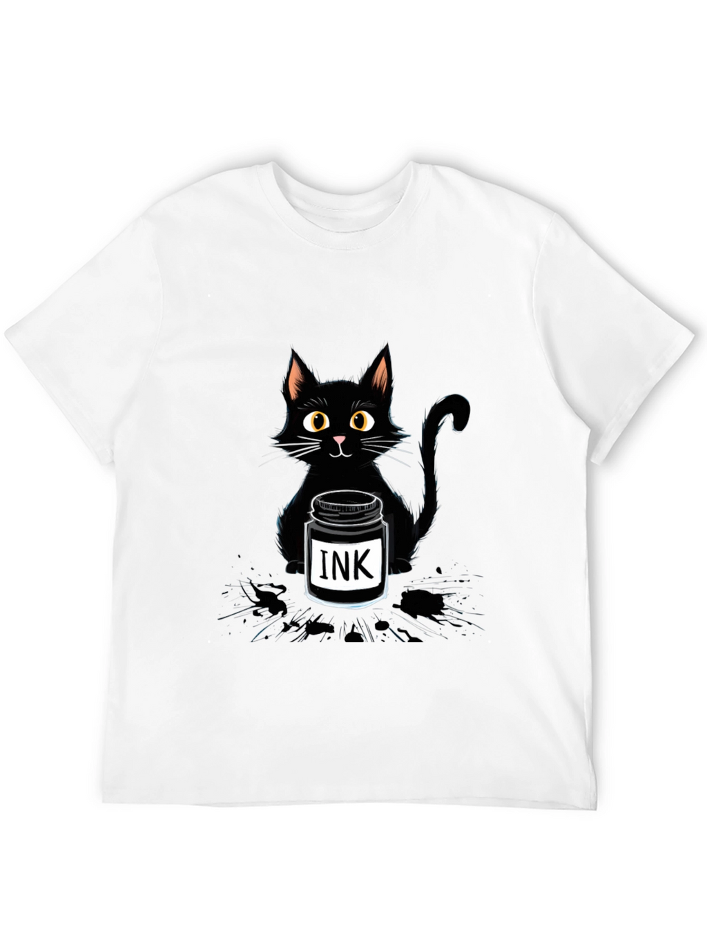 Black Cat with Ink T-Shirt