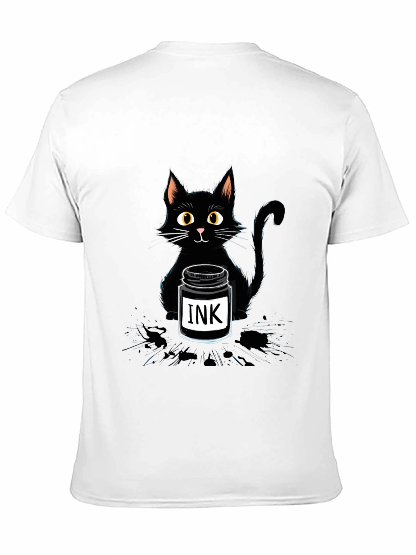 Black Cat with Ink T-Shirt