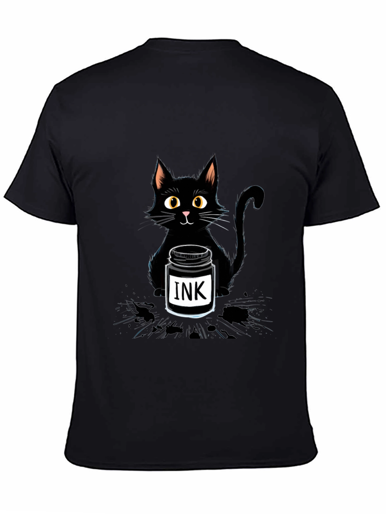 Black Cat with Ink T-Shirt