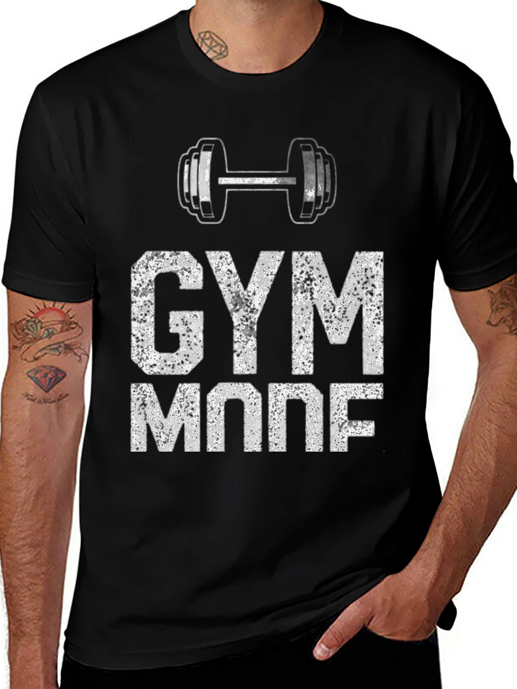 Gym Mode On Graphic Tee - Mens Fitness Shirt