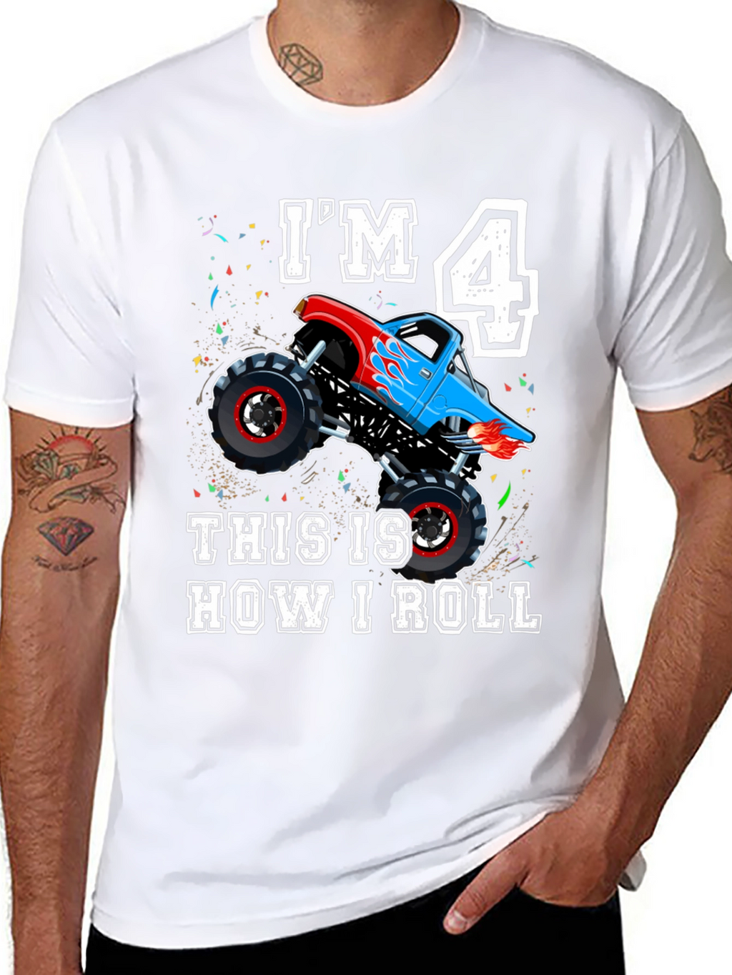 Im 4 Monster Truck Birthday Shirt