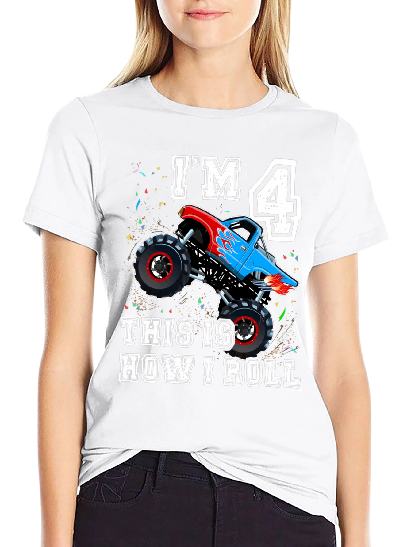 Im 4 Monster Truck Birthday Shirt
