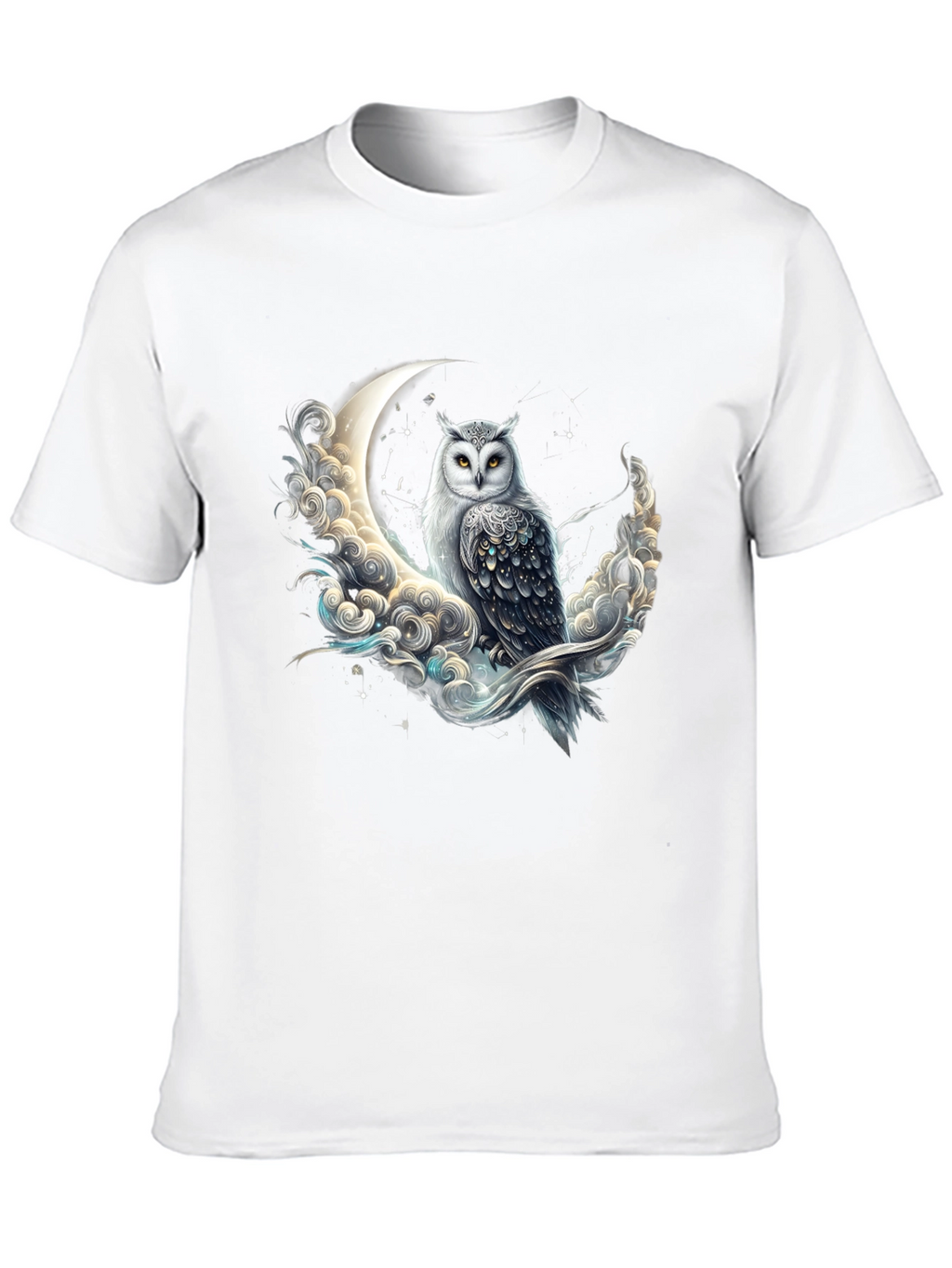 Owl on Moon Graphic Tee - Unique Design