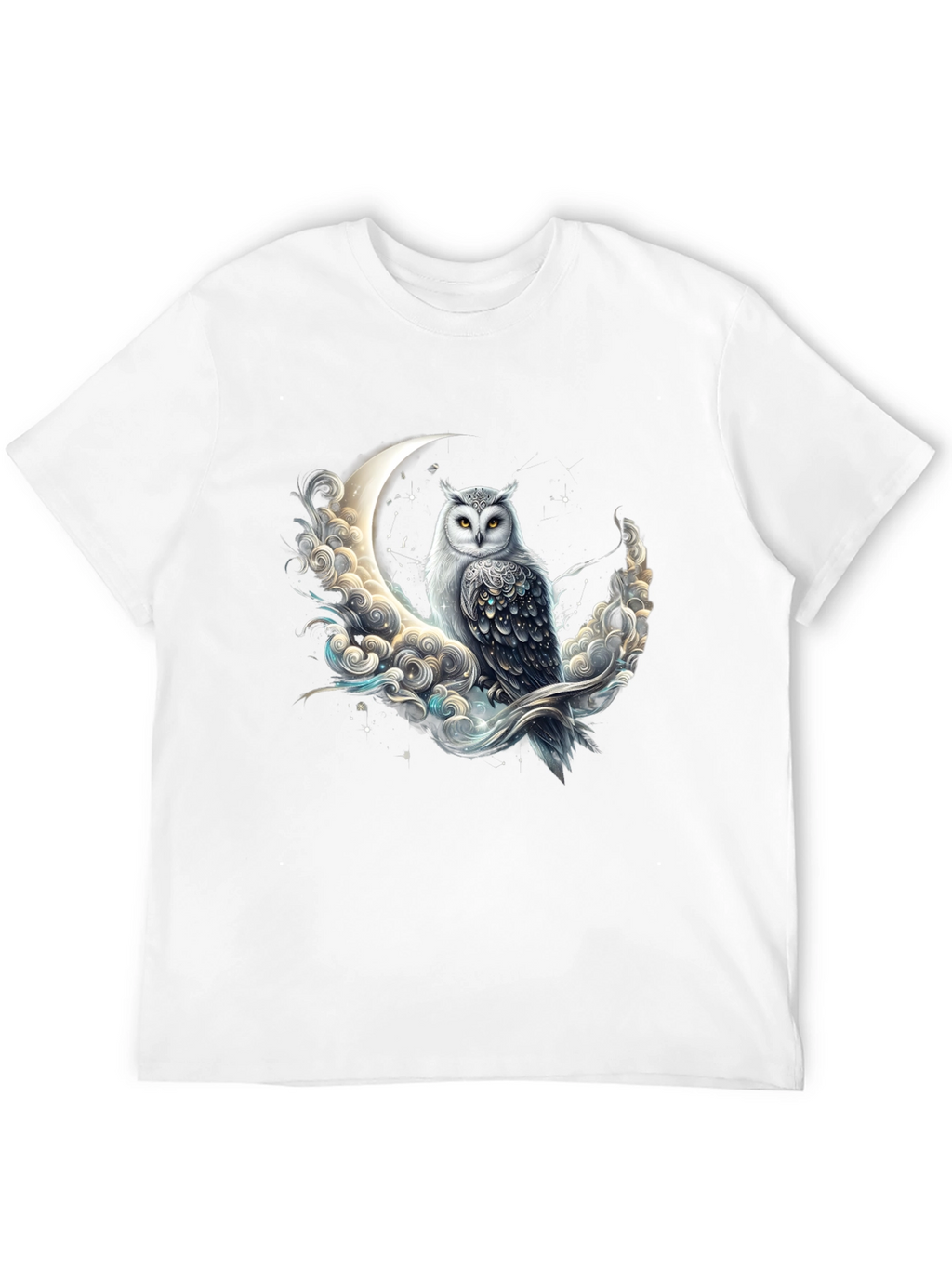 Owl on Moon Graphic Tee - Unique Design