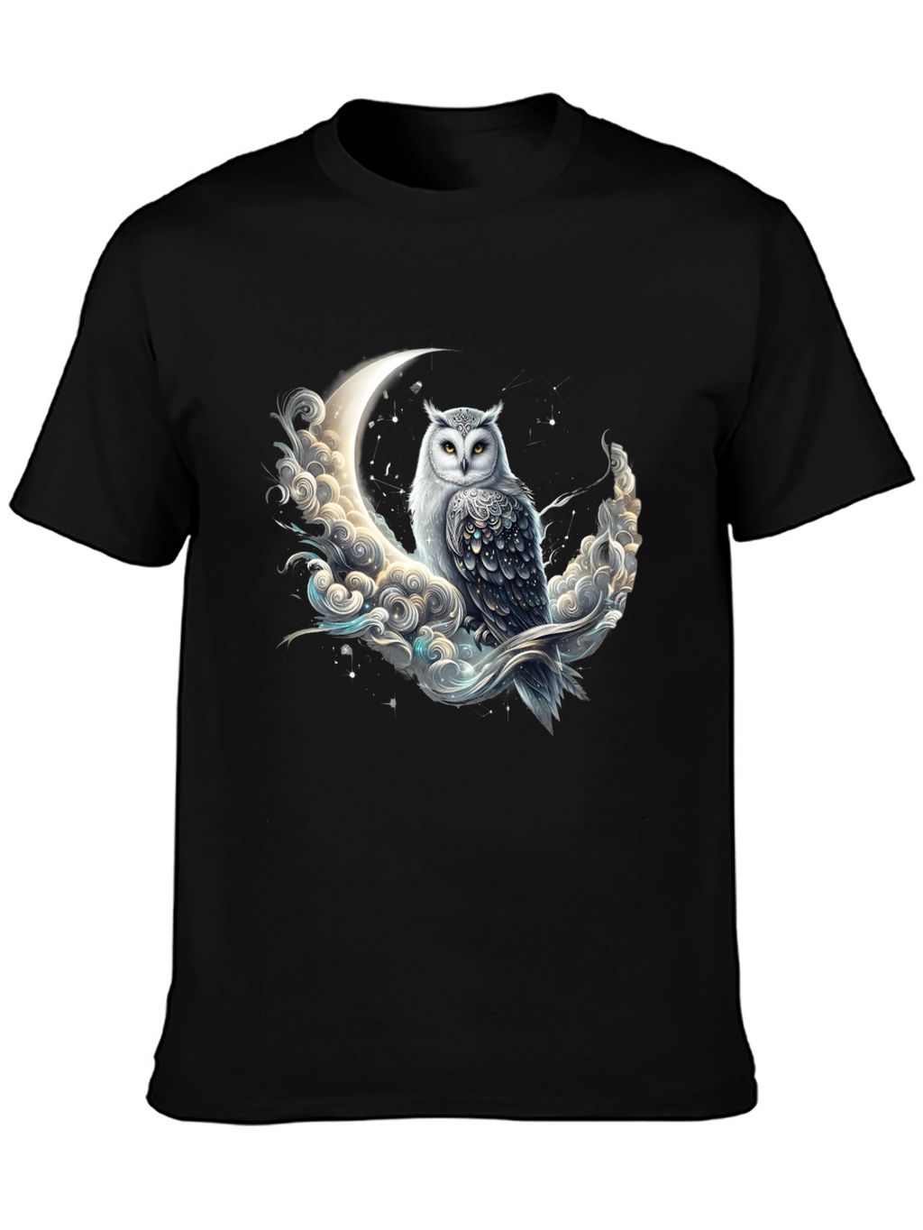 Owl on Moon Graphic Tee - Unique Design