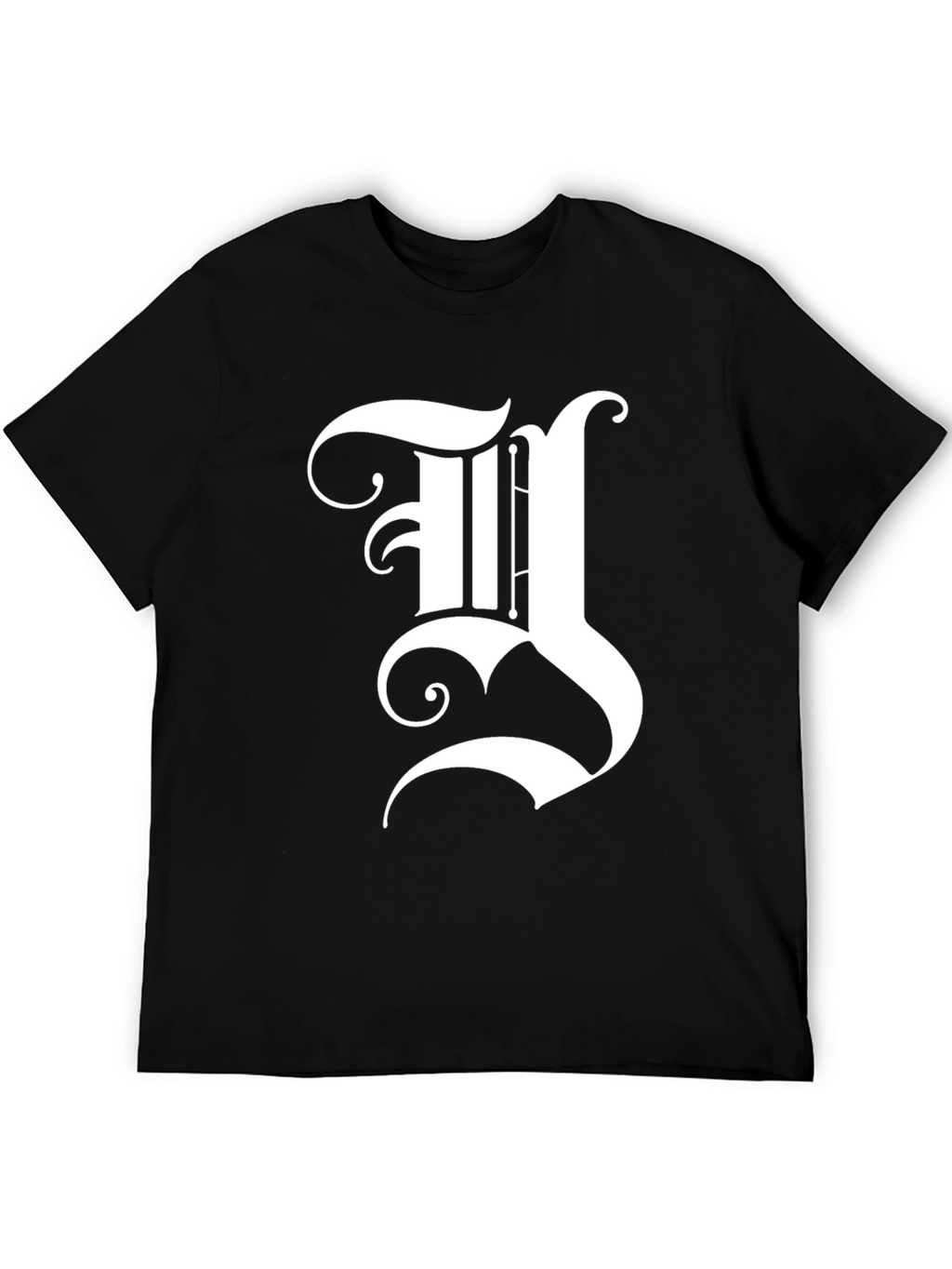 Gothic Initial Y Graphic Black Tee