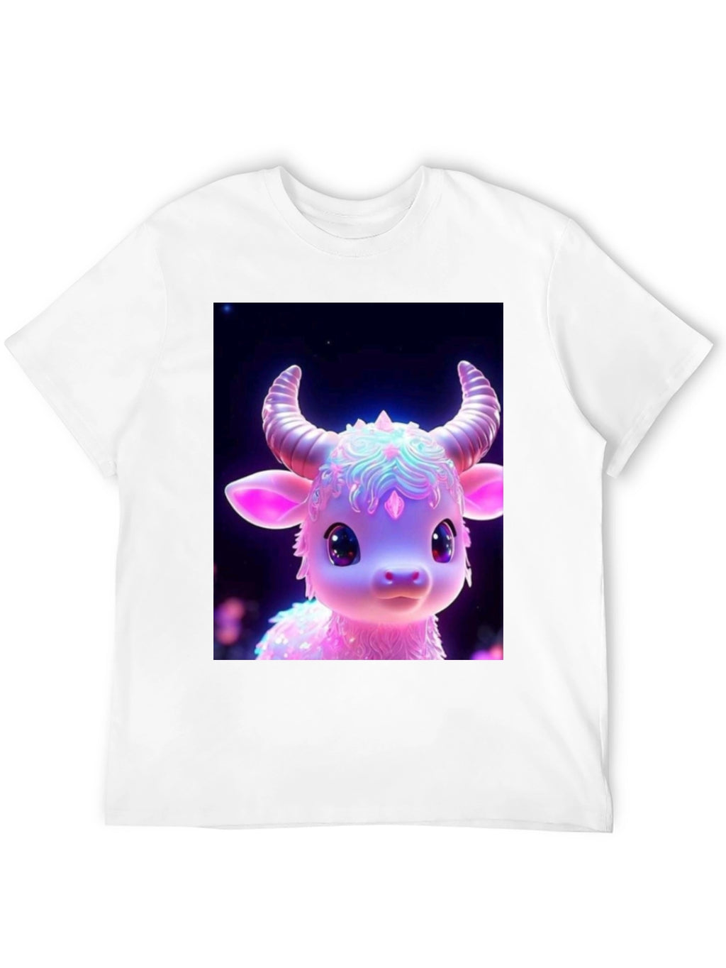 Cute Cartoon Cow Graphic Tee - Black
