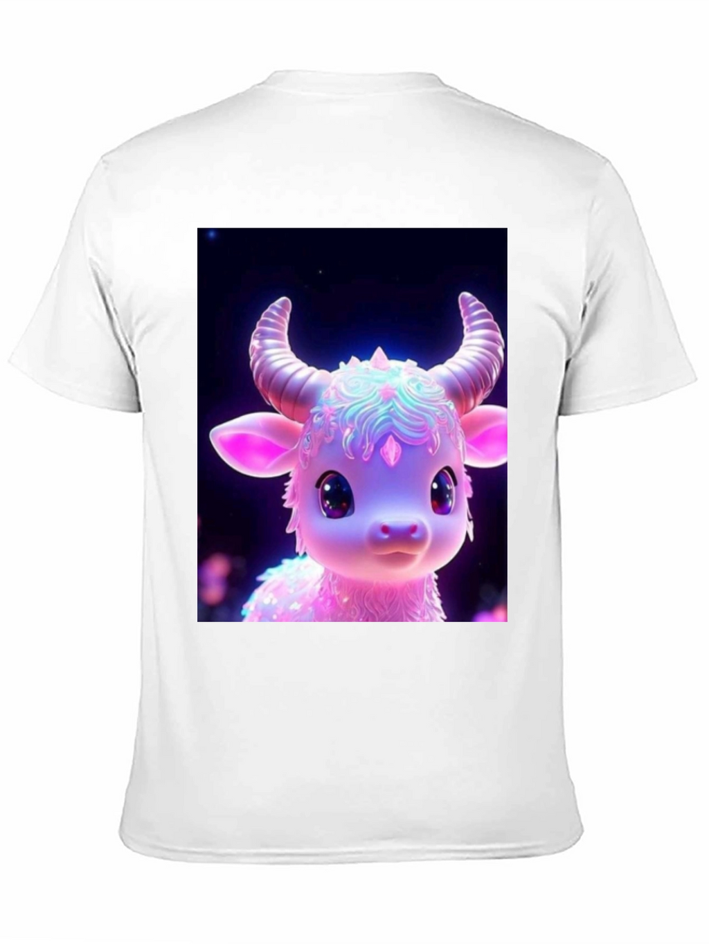 Cute Cartoon Cow Graphic Tee - Black