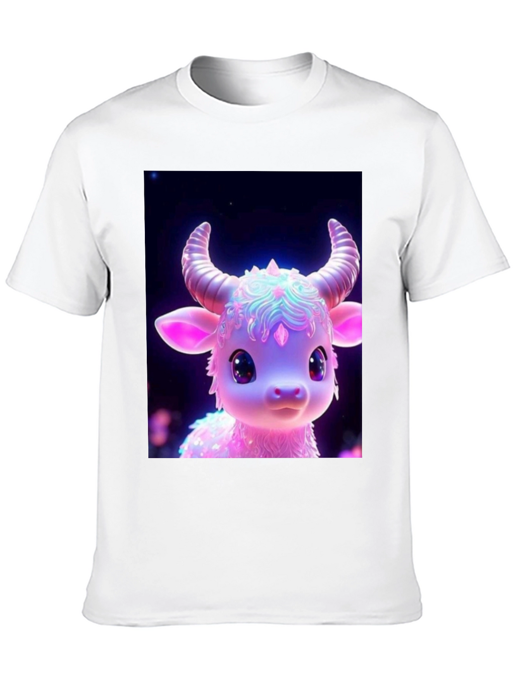Cute Cartoon Cow Graphic Tee - Black