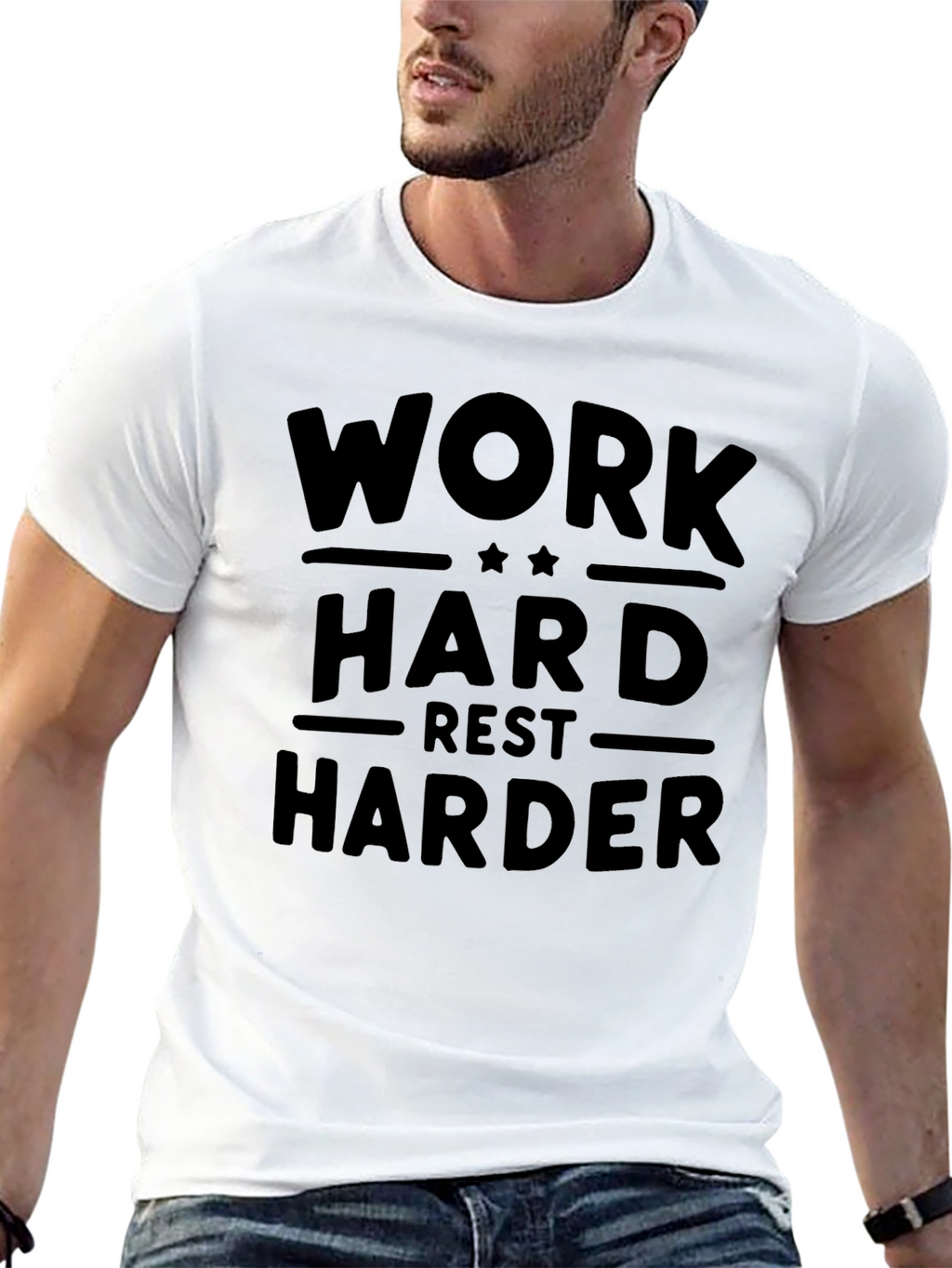 Work Hard Rest Harder Black Graphic Tee