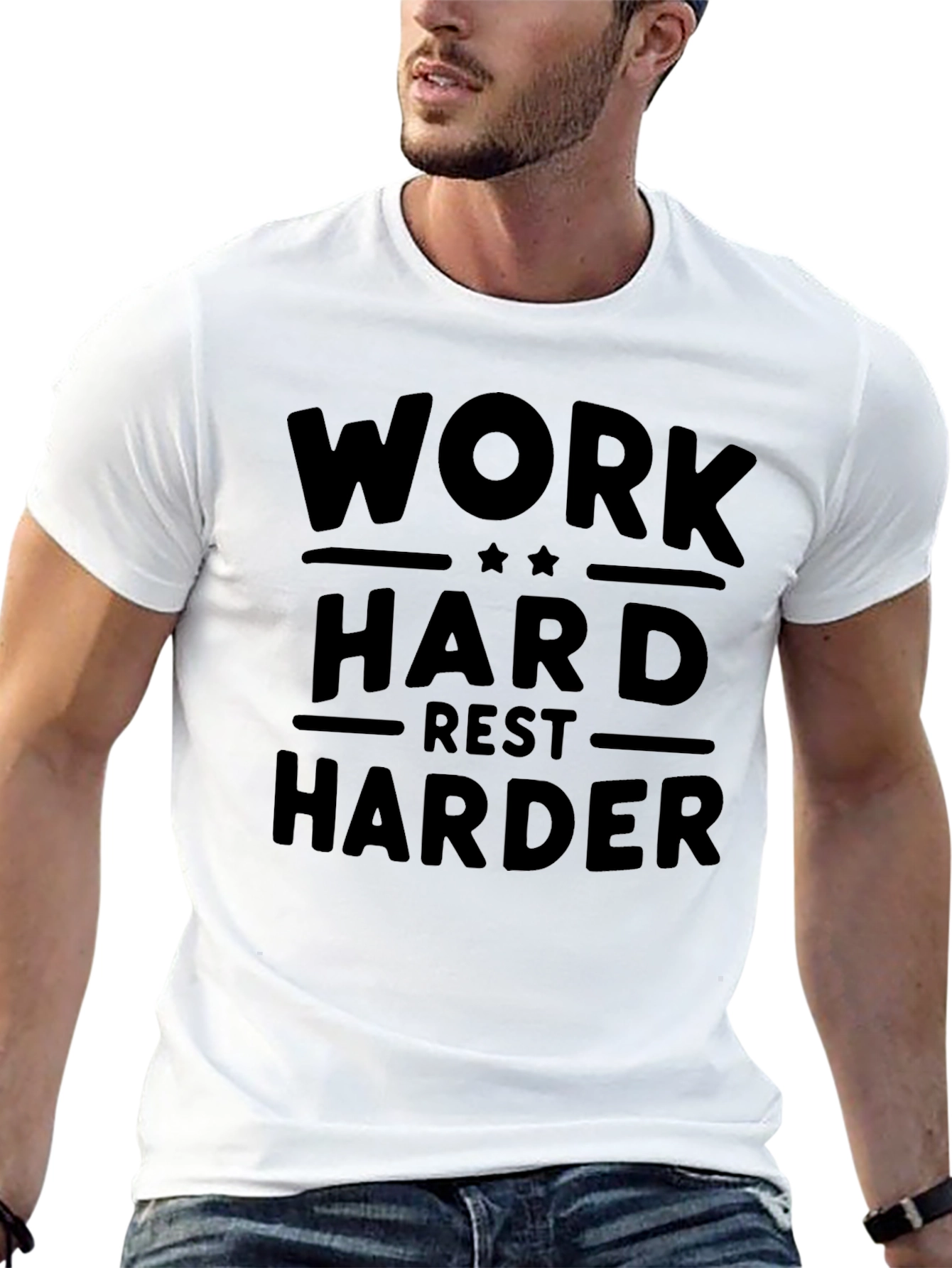 Work Hard Rest Harder Black Graphic Tee