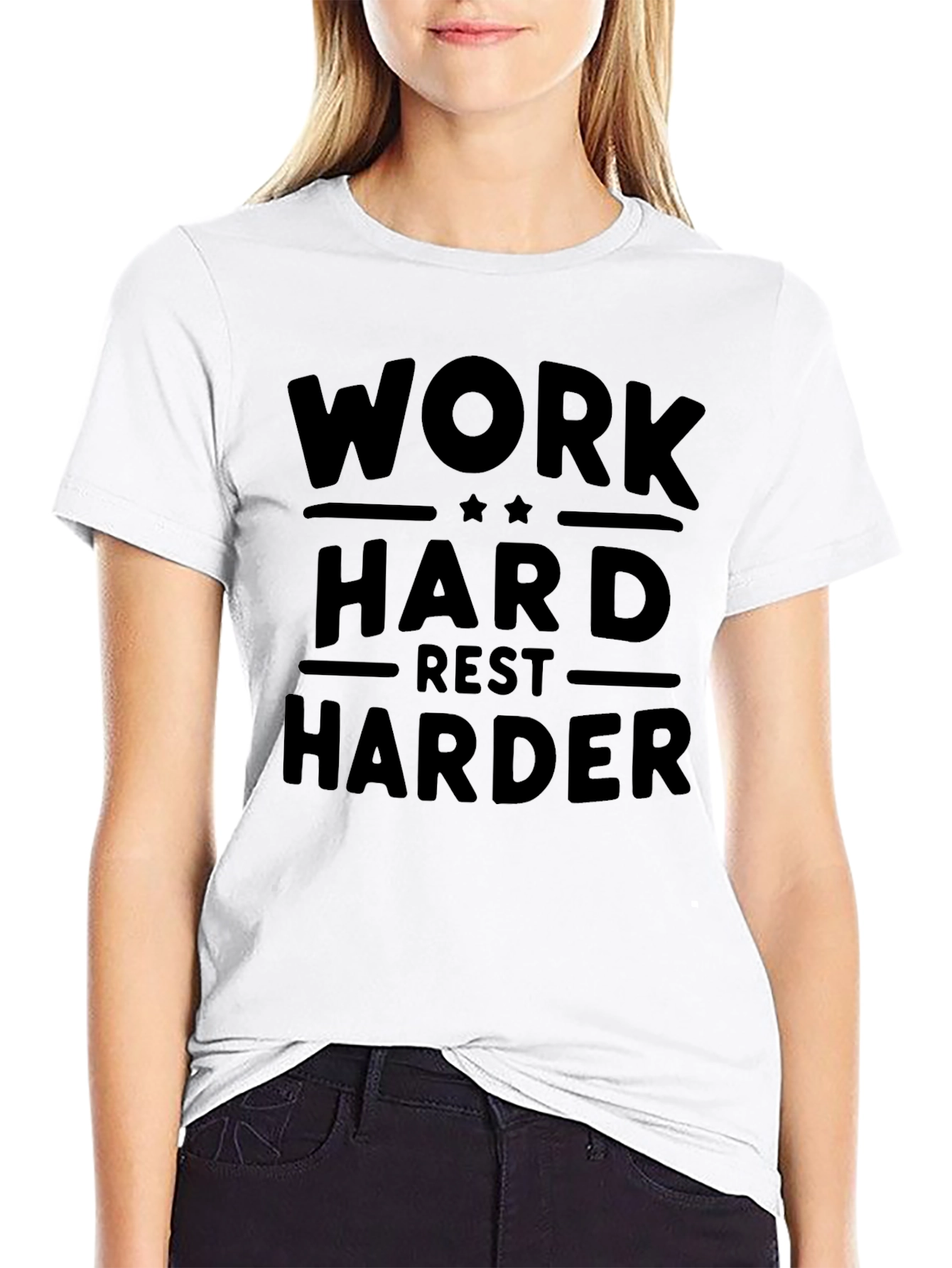Work Hard Rest Harder Black Graphic Tee