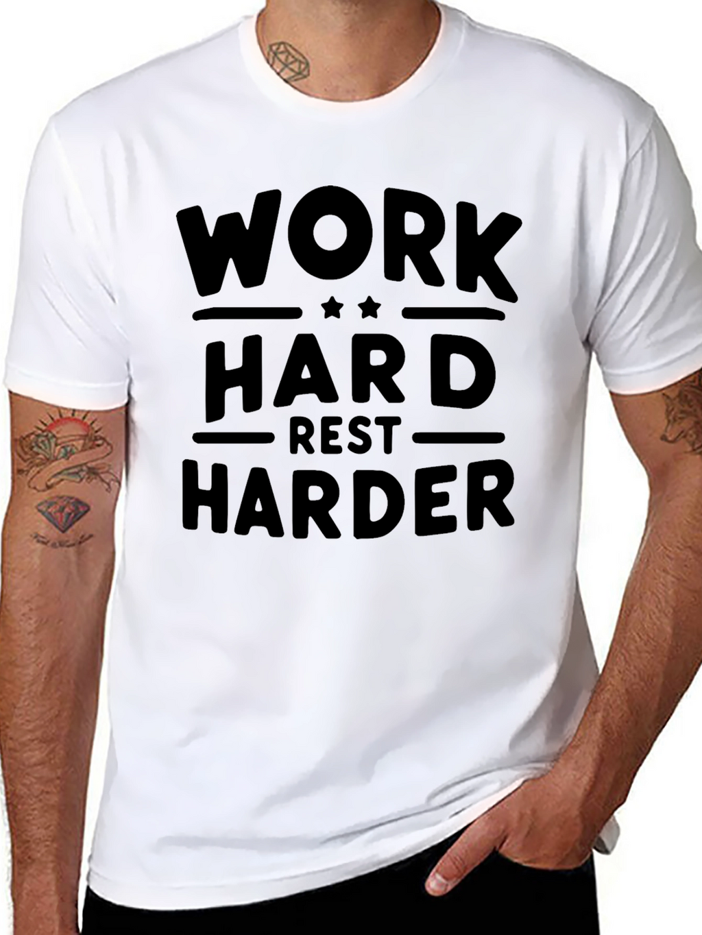 Work Hard Rest Harder Black Graphic Tee