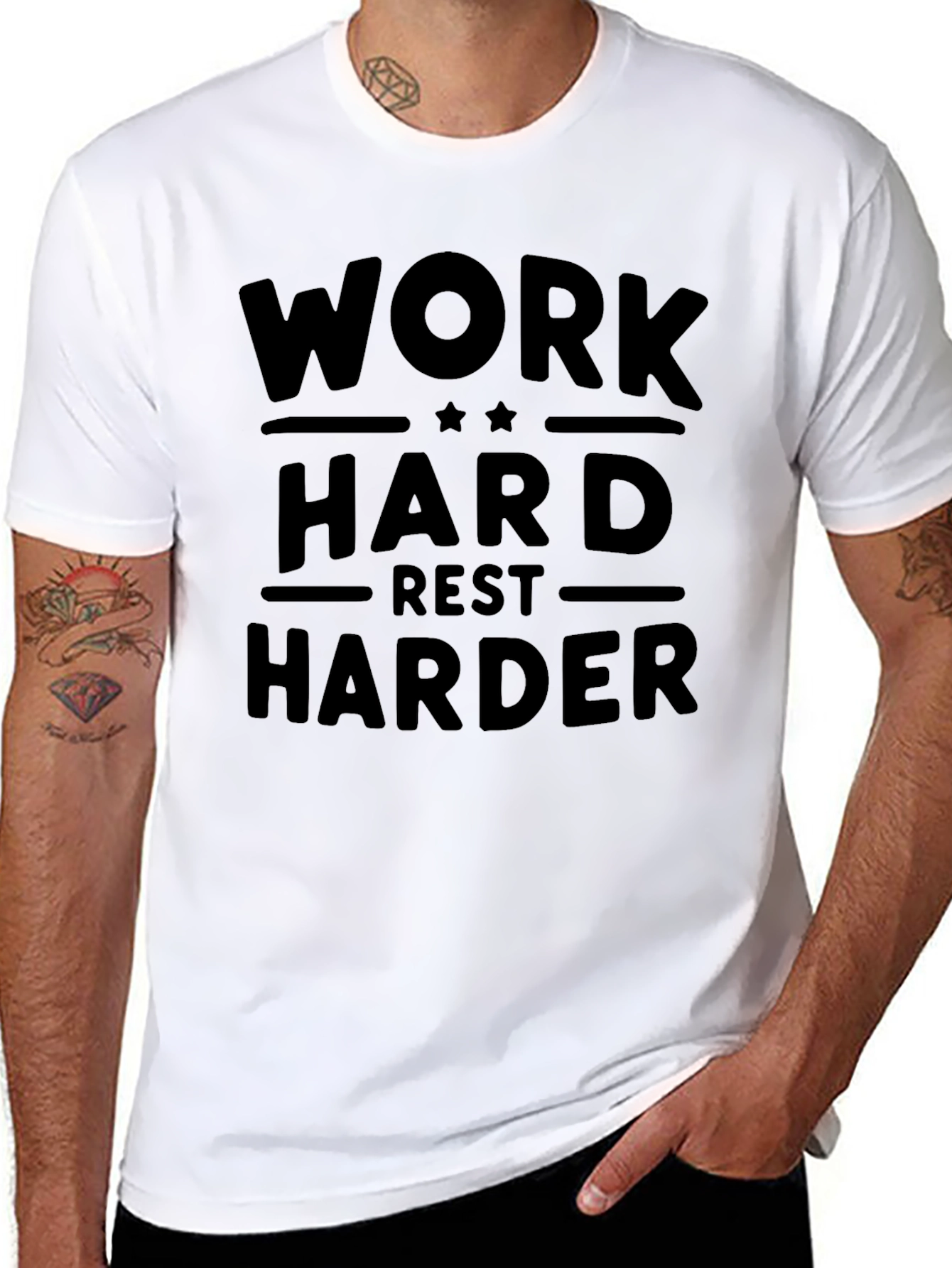 Work Hard Rest Harder Black Graphic Tee