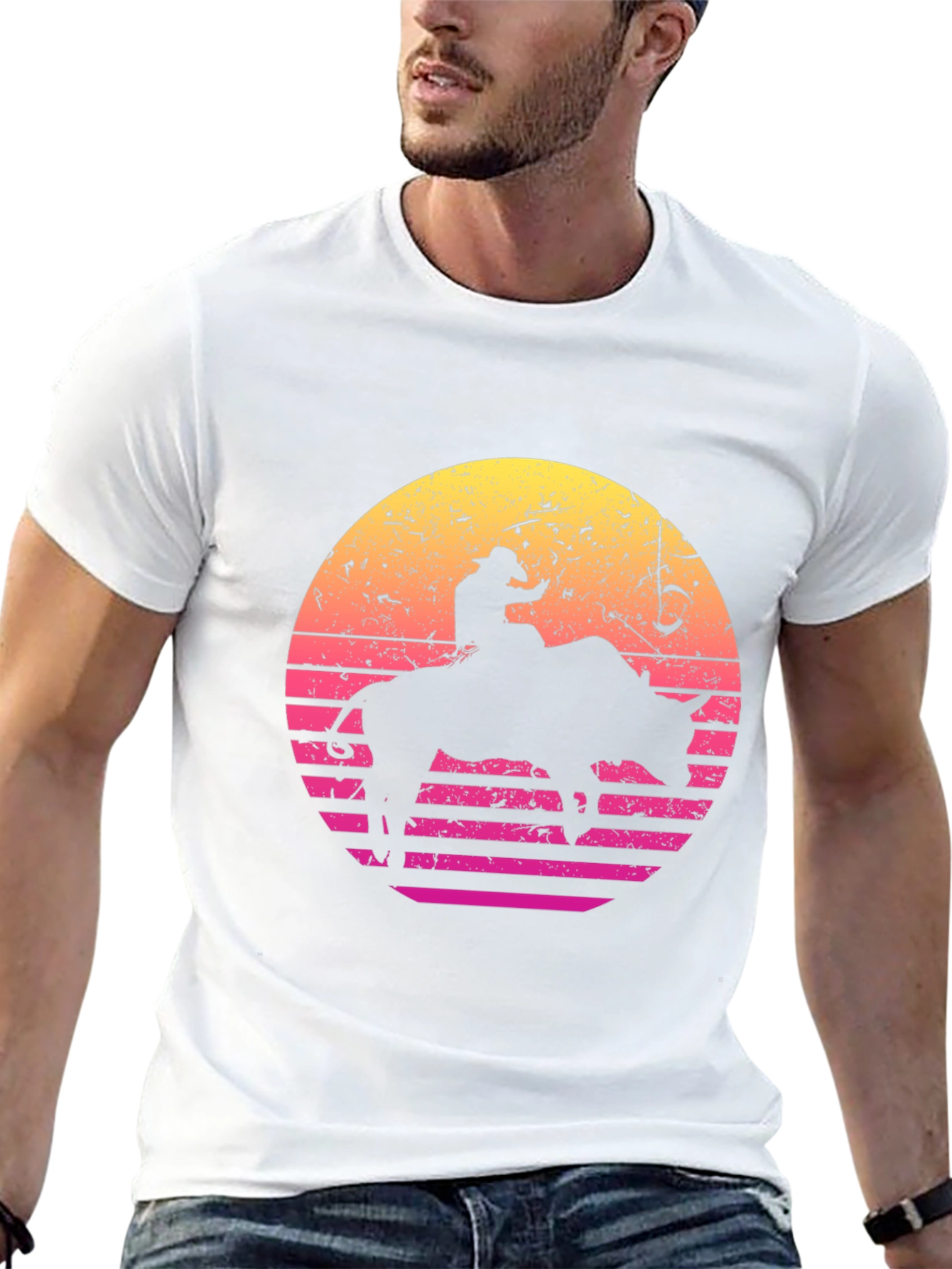 Retro Rodeo Bull Rider Graphic T-Shirt