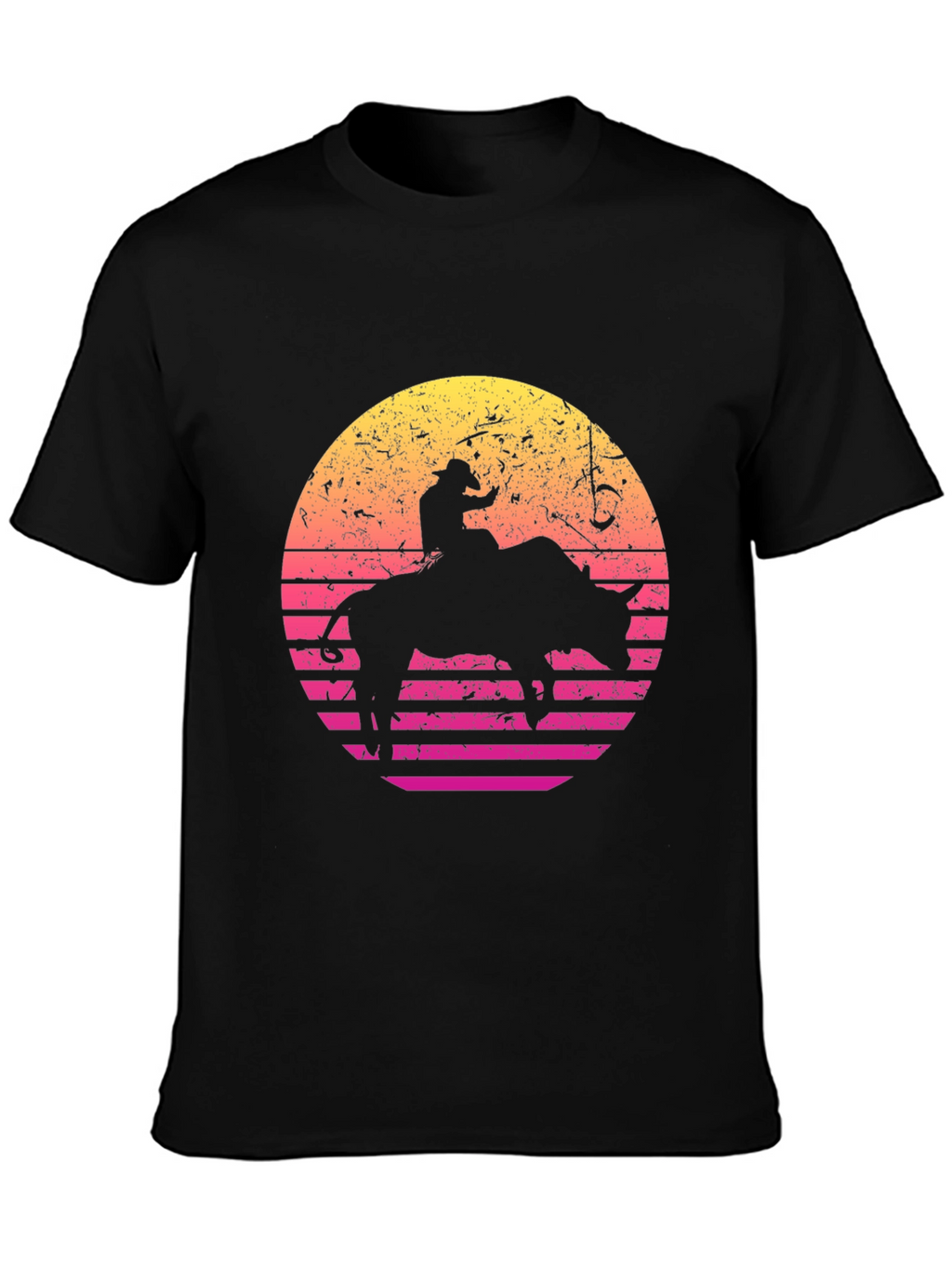 Retro Rodeo Bull Rider Graphic T-Shirt