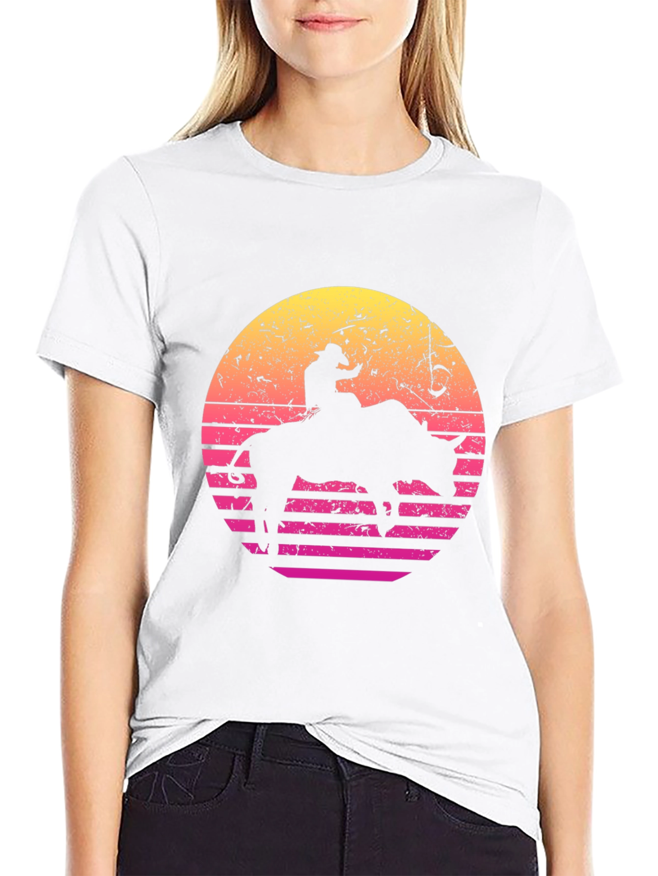 Retro Rodeo Bull Rider Graphic T-Shirt