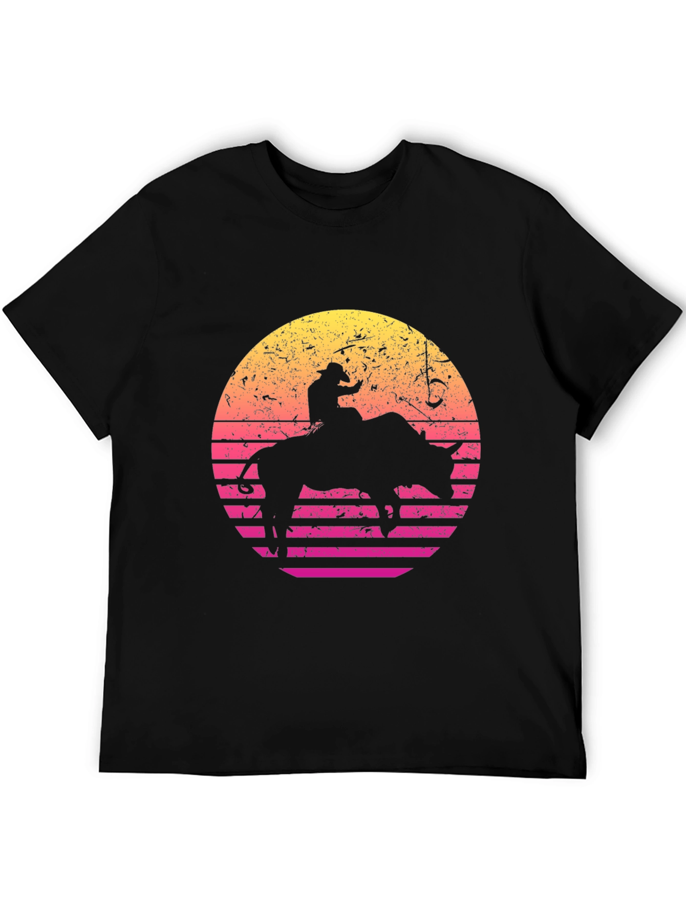 Retro Rodeo Bull Rider Graphic T-Shirt