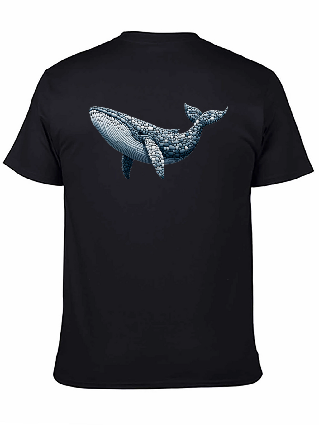 Whale Graphic Print Black T-Shirt