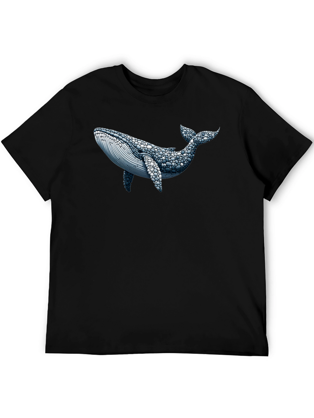 Whale Graphic Print Black T-Shirt