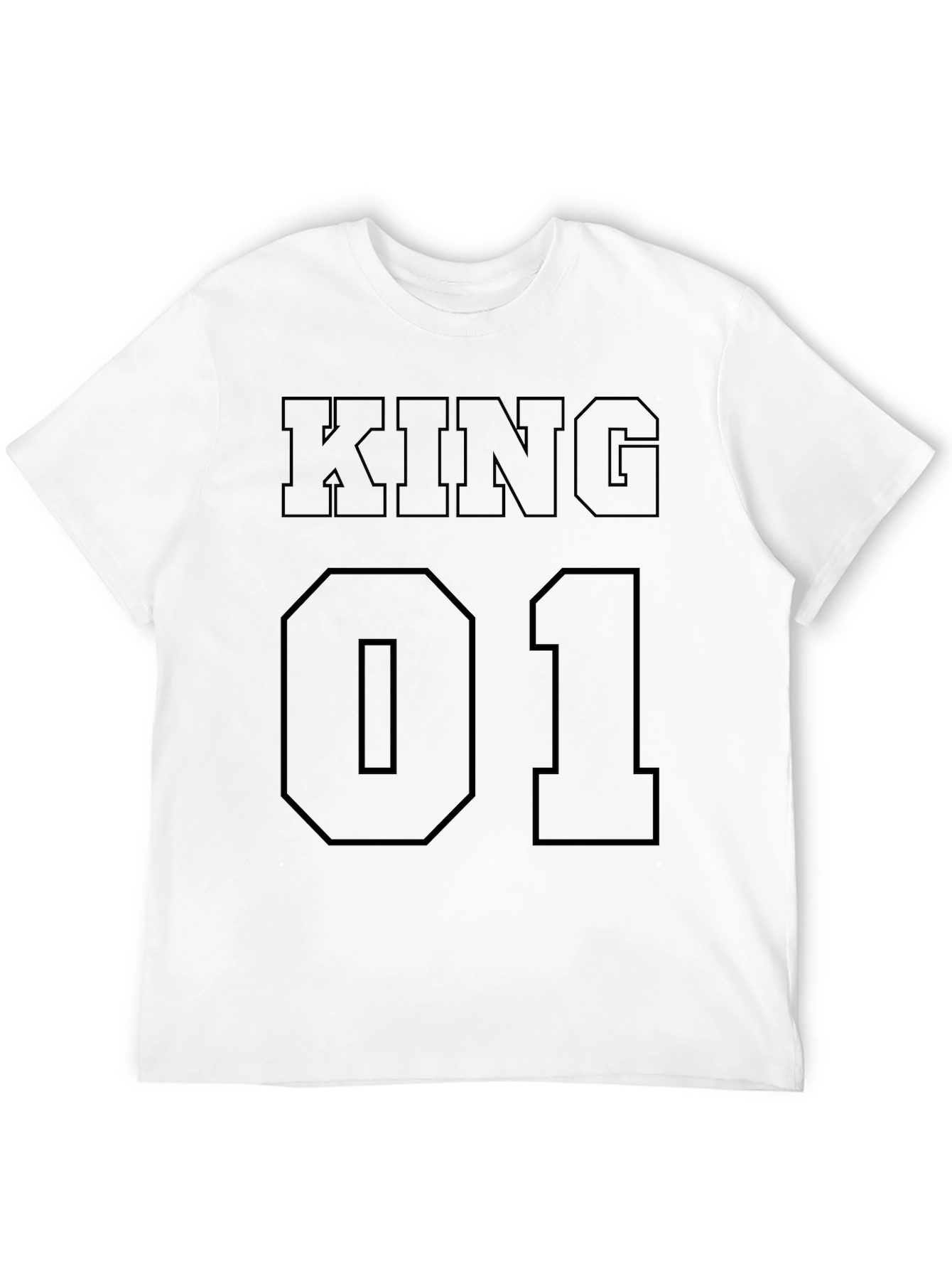 King 01 Graphic Print Black T-Shirt