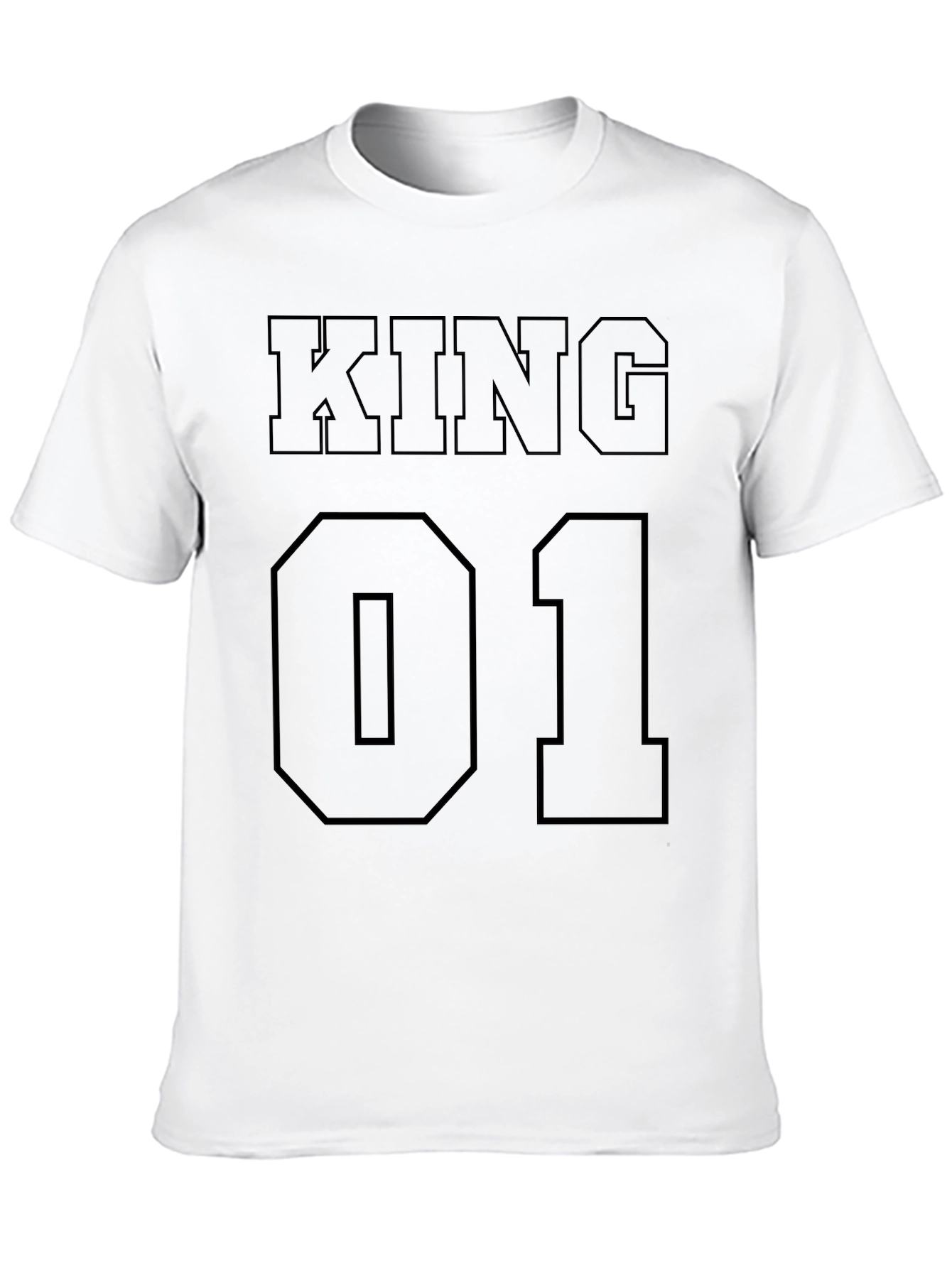 King 01 Graphic Print Black T-Shirt