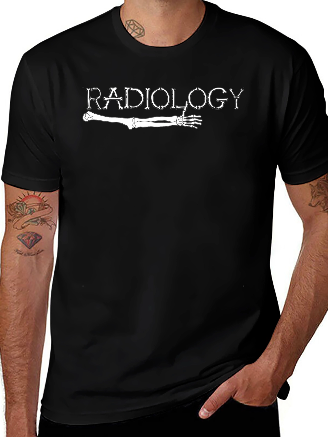 Radiology Skeleton Hand T-Shirt - Novelty Medical Tee
