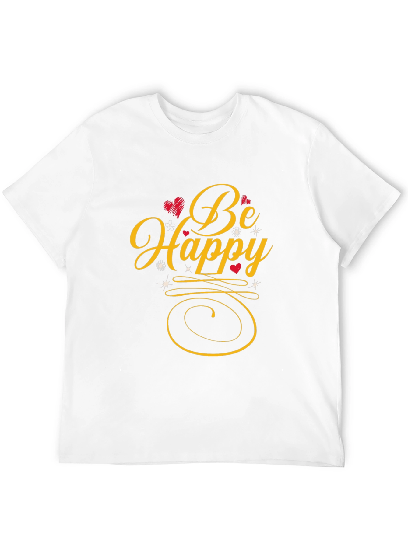 Be Happy Graphic Tee - Black Casual Shirt