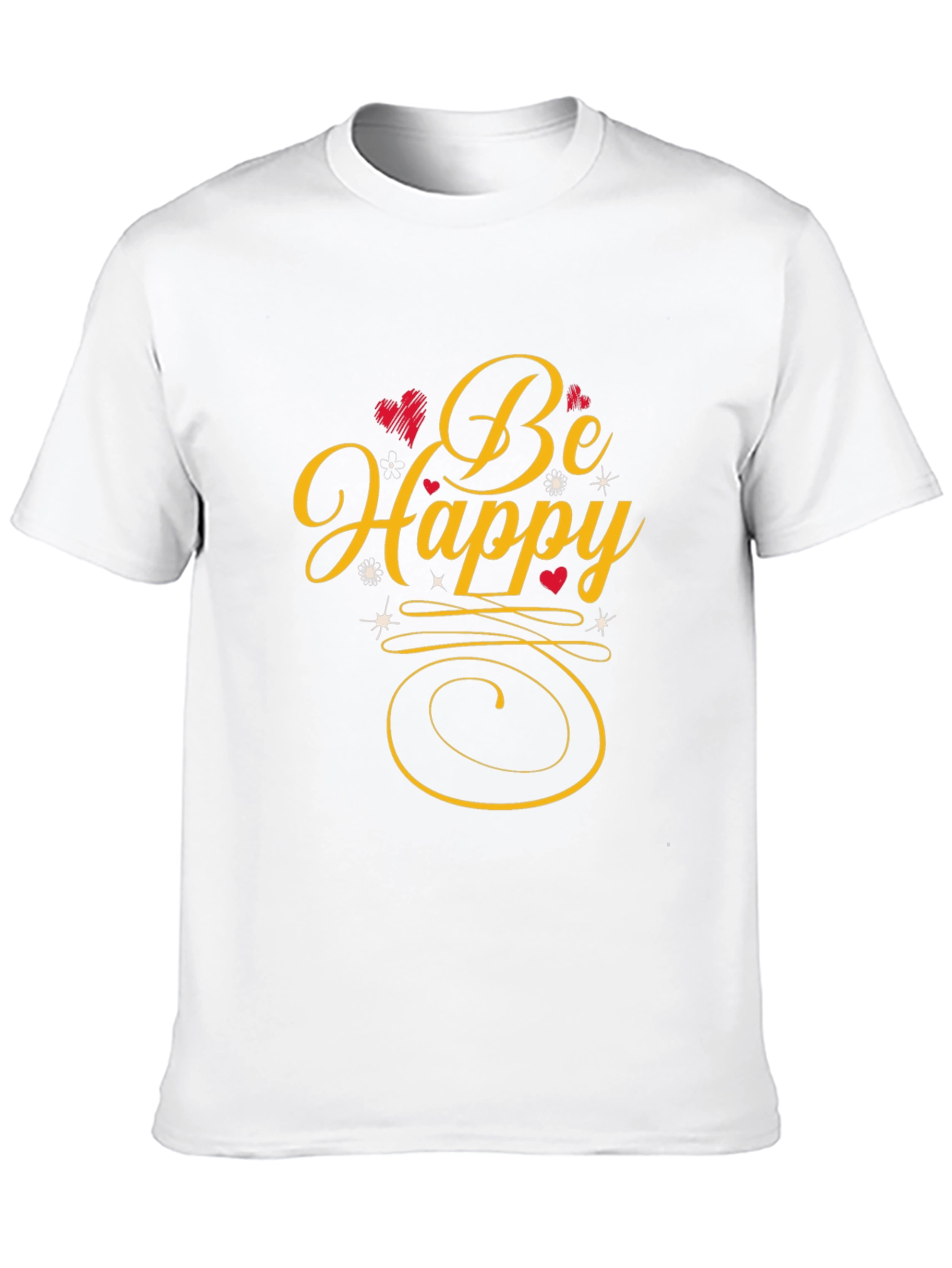 Be Happy Graphic Tee - Black Casual Shirt