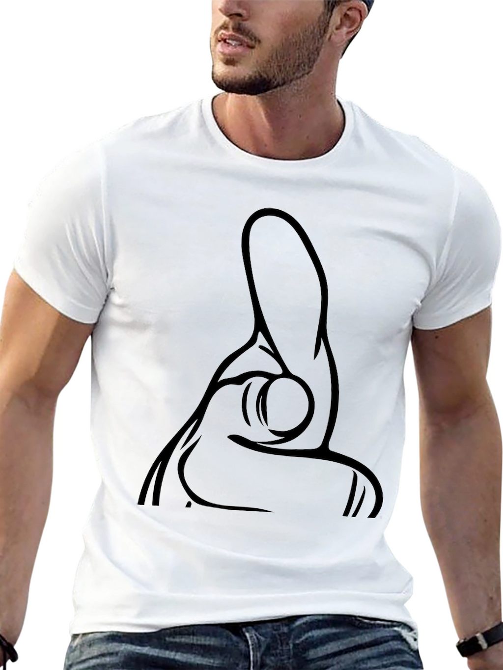 Pointing Finger Graphic Black T-Shirt