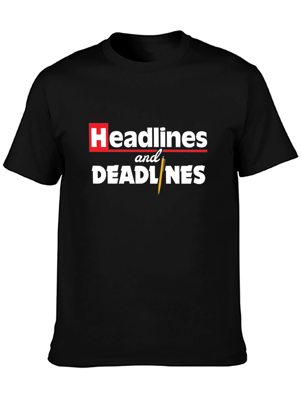 Headlines and Deadlines Graphic Tee - Black