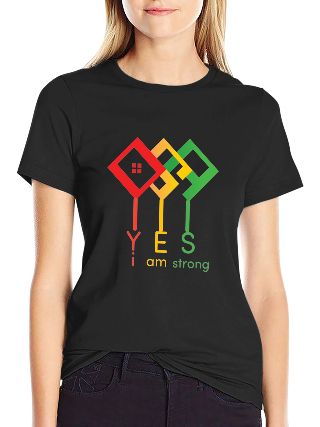 I am Strong Black T-Shirt