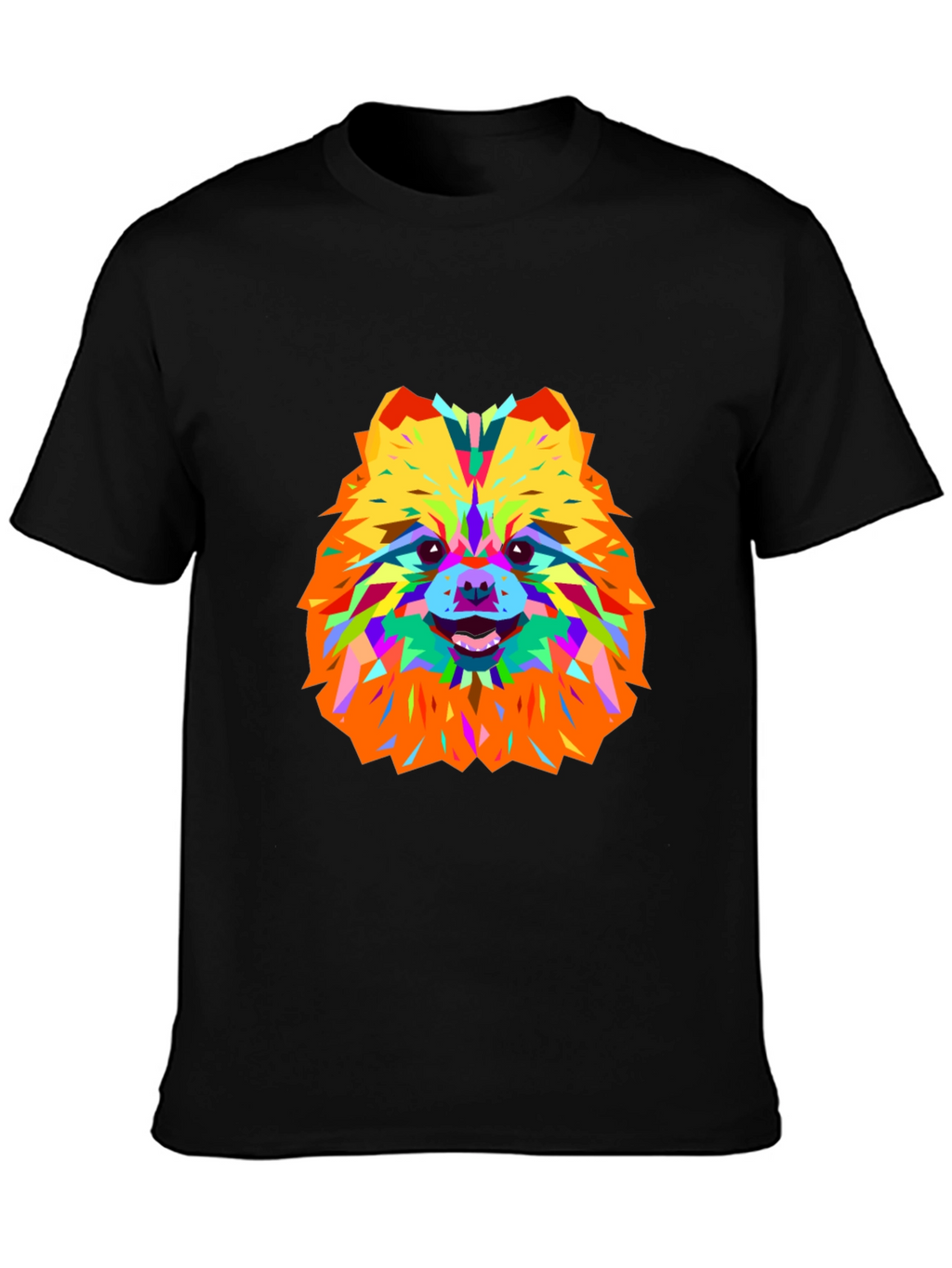 Geometric Dog Art Black T-Shirt