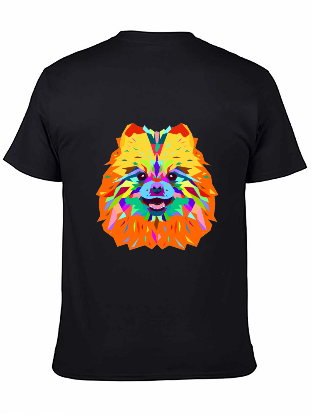 Geometric Dog Art Black T-Shirt