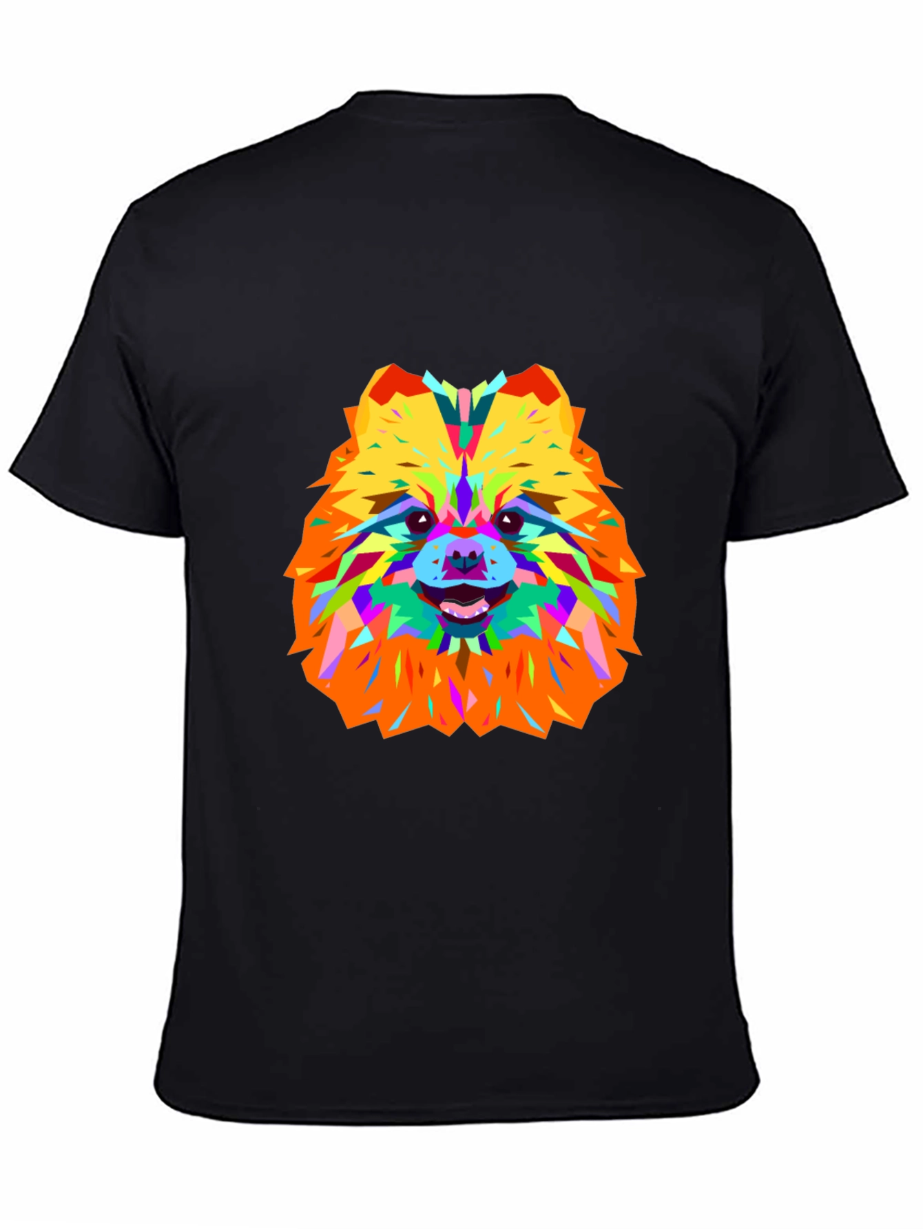 Geometric Dog Art Black T-Shirt