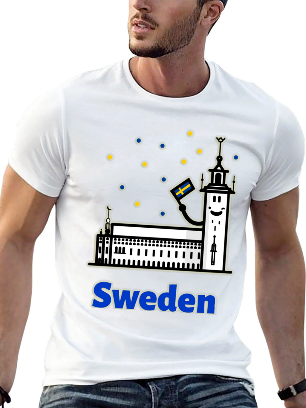 Sweden Building Design T-Shirt Travel Tee