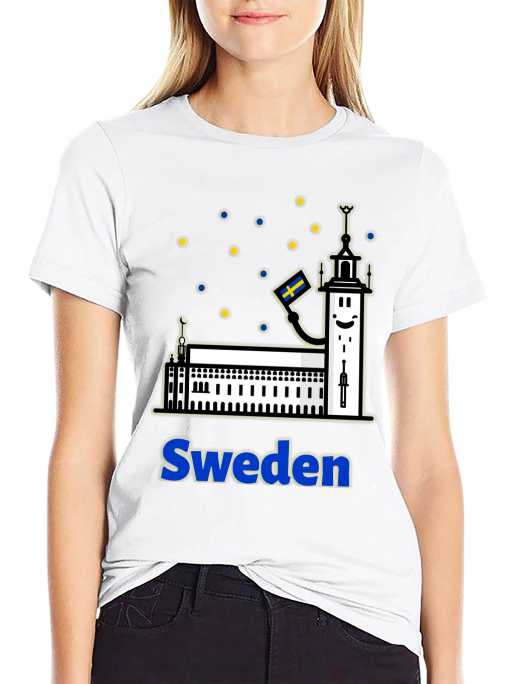 Sweden Building Design T-Shirt Travel Tee