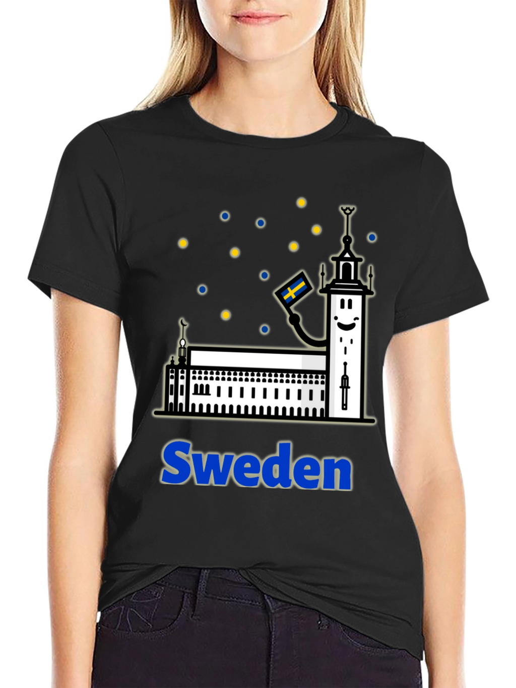 Sweden Building Design T-Shirt Travel Tee